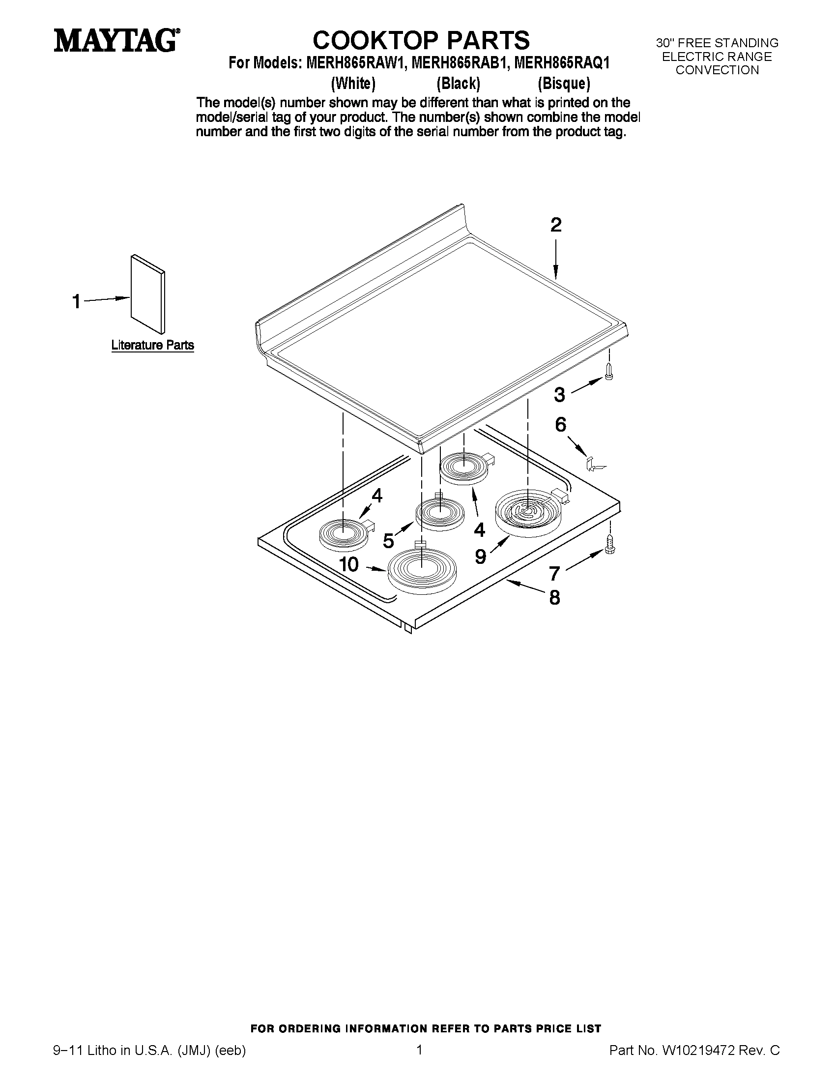 01 - COOKTOP PARTS