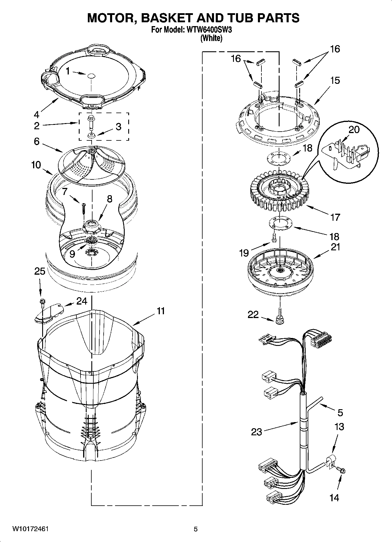 03 - MOTOR, BASKET AND TUB PARTS