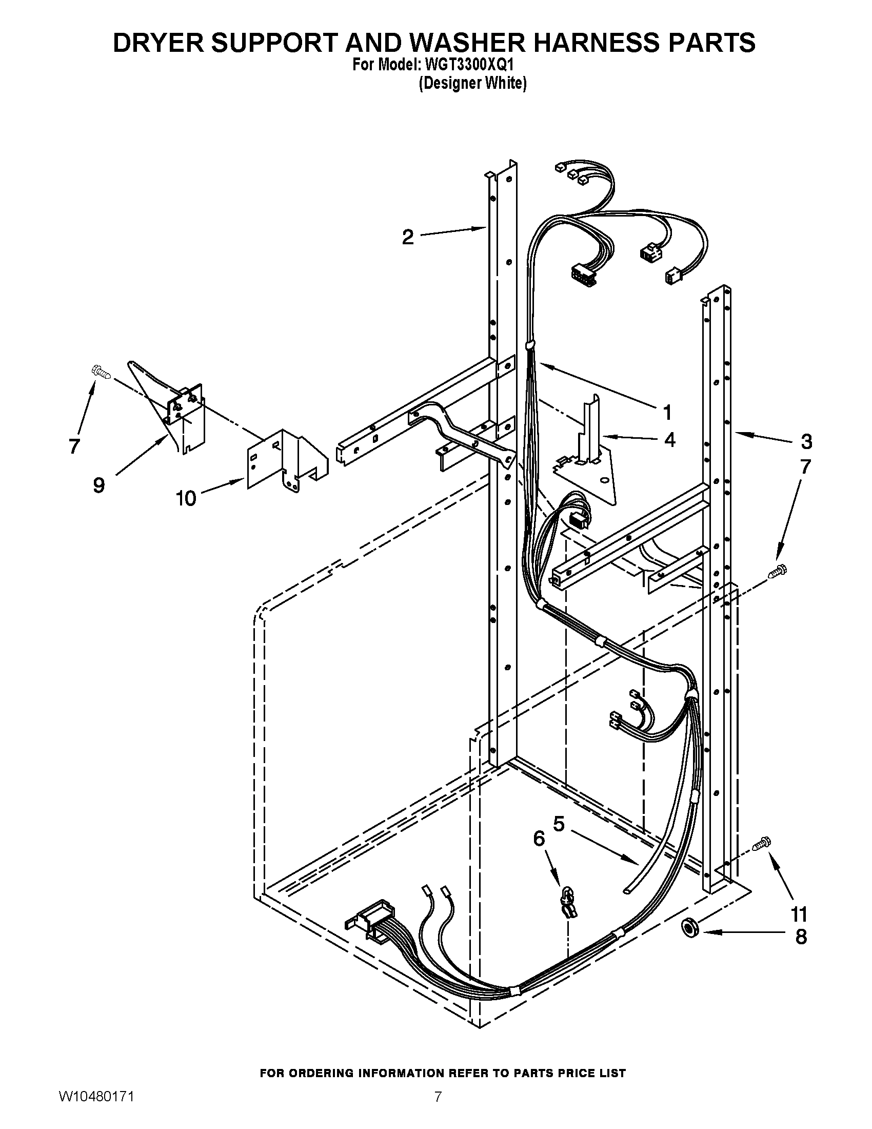 05 - DRYER SUPPORT AND WASHER HARNESS PARTS