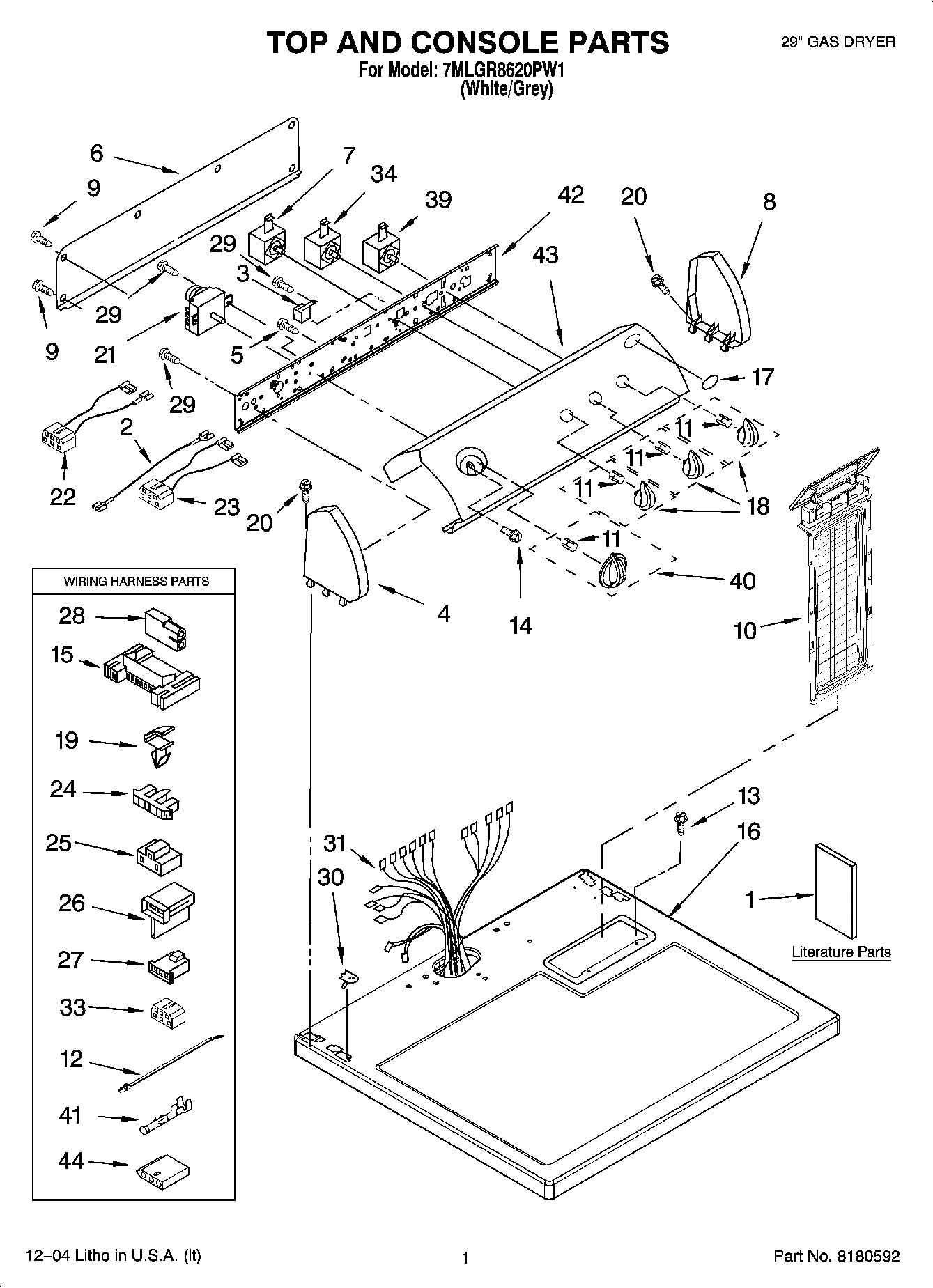 01 - TOP AND CONSOLE PARTS