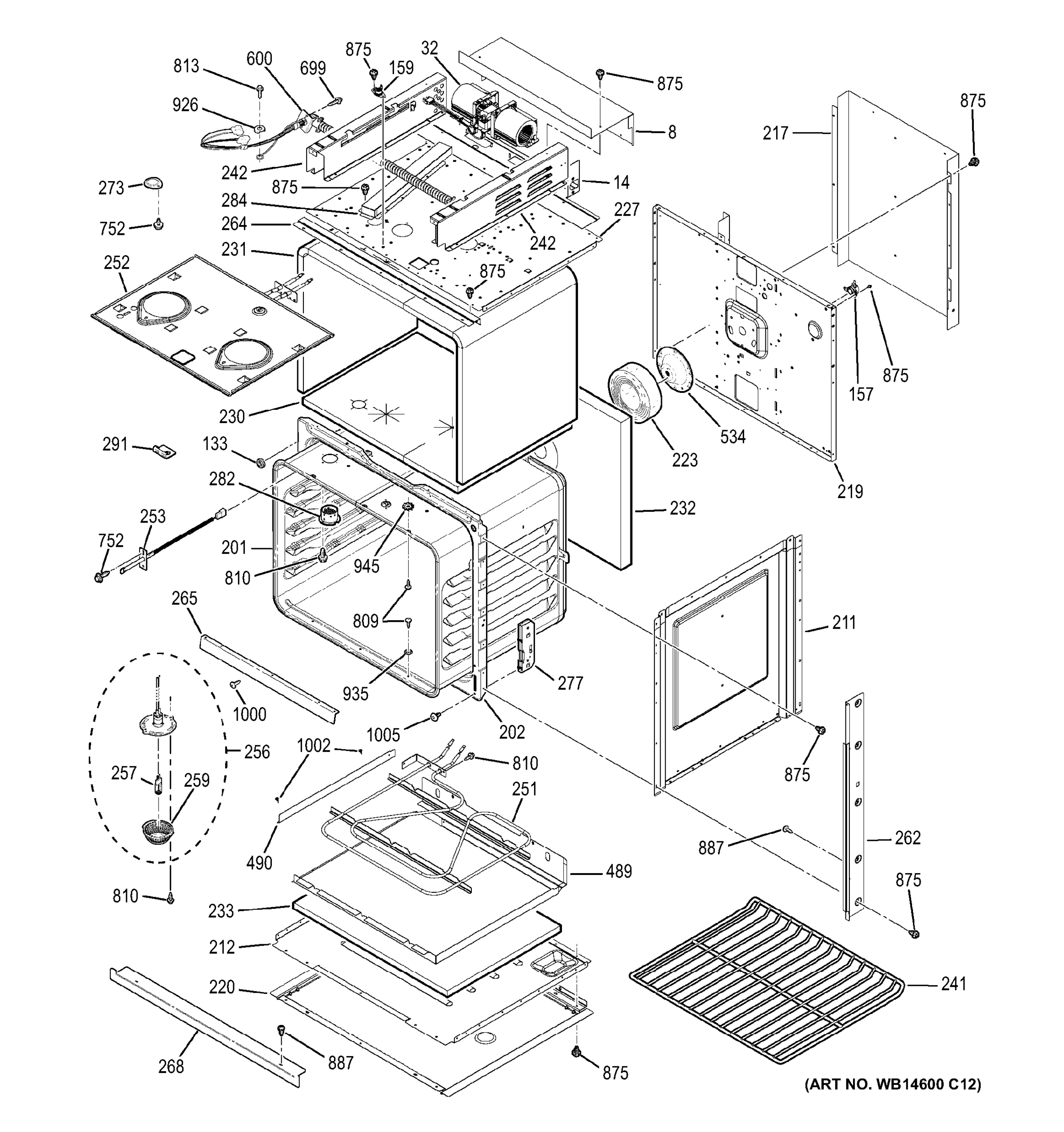 BODY WITH MICROWAVE SUPPORT