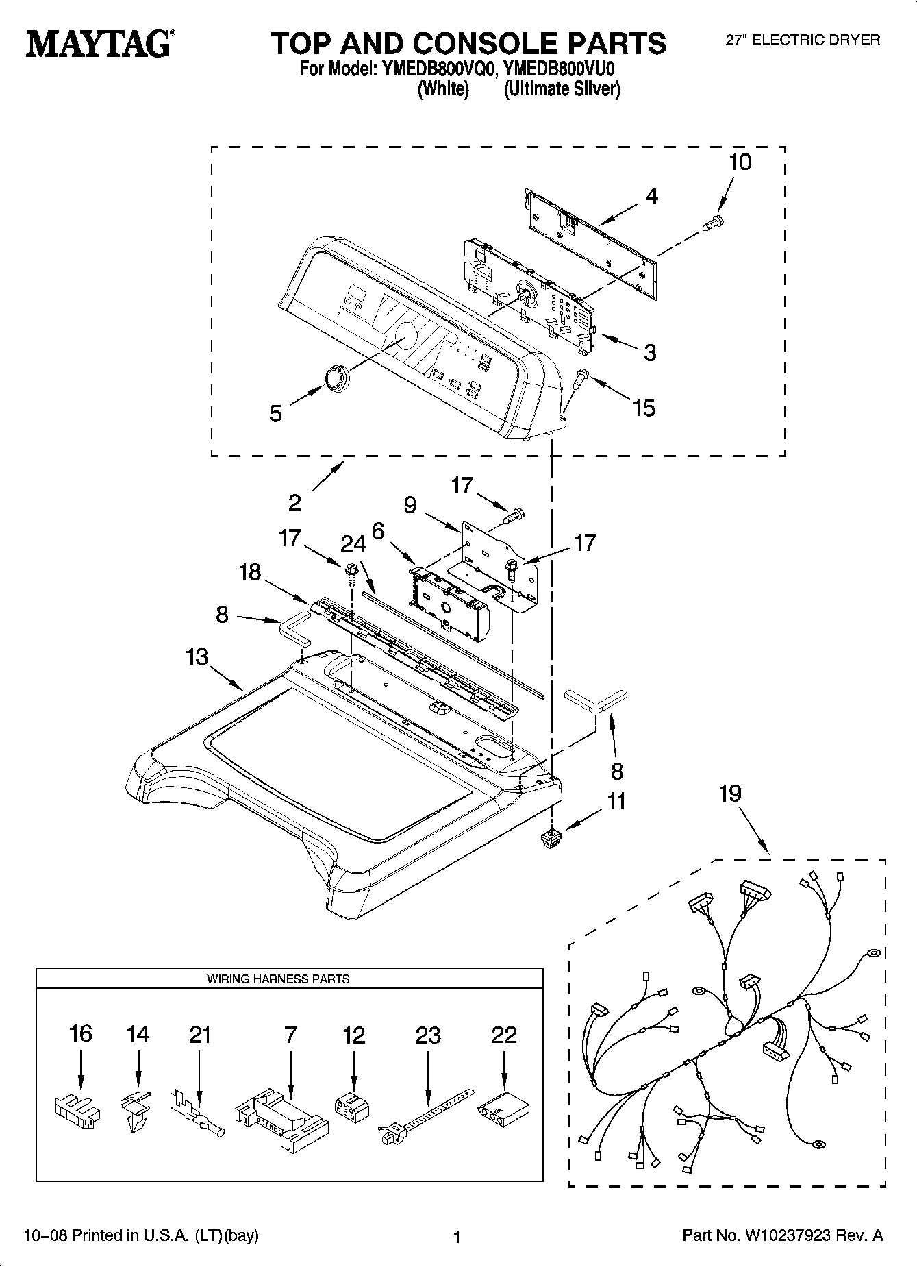 01 - TOP AND CONSOLE PARTS