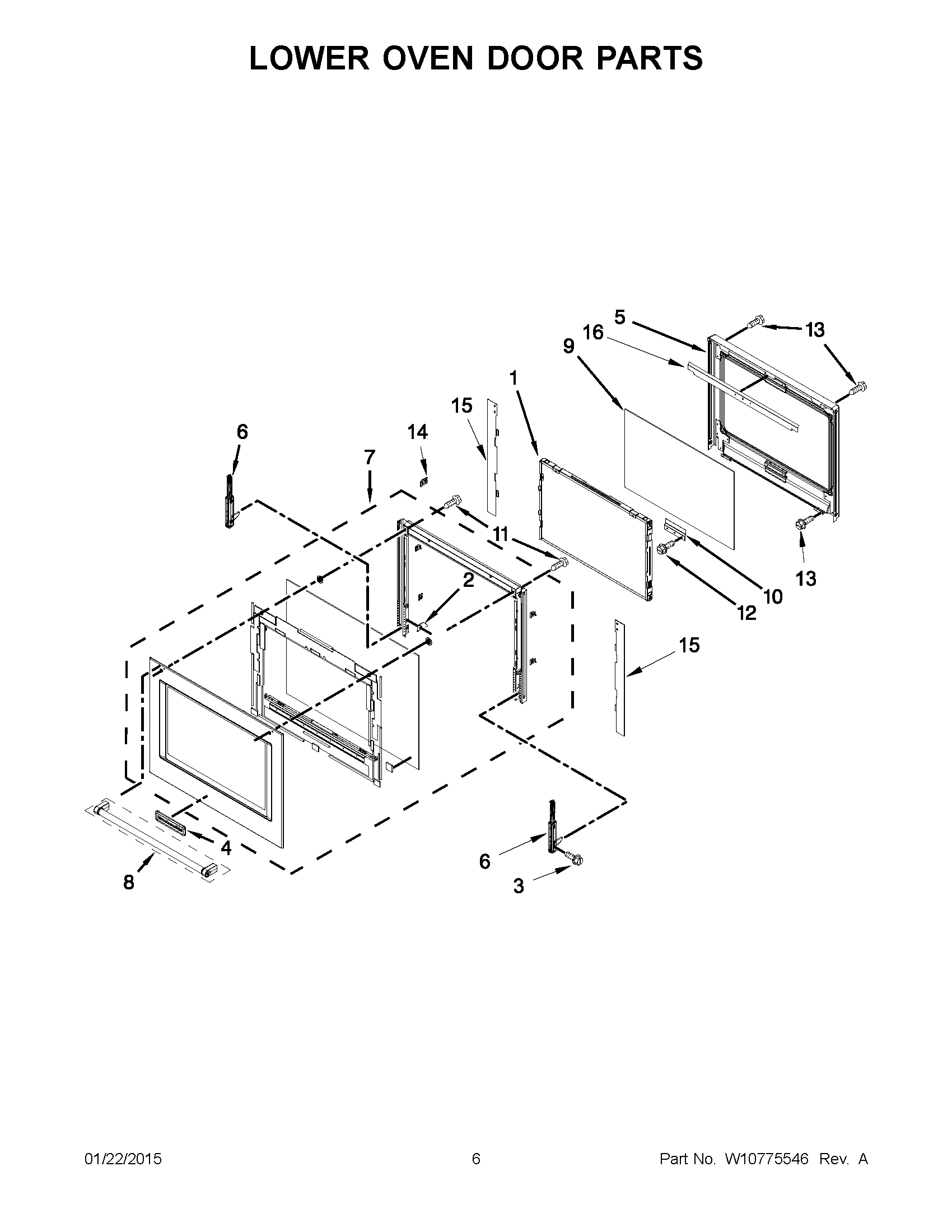 04 - LOWER OVEN DOOR PARTS
