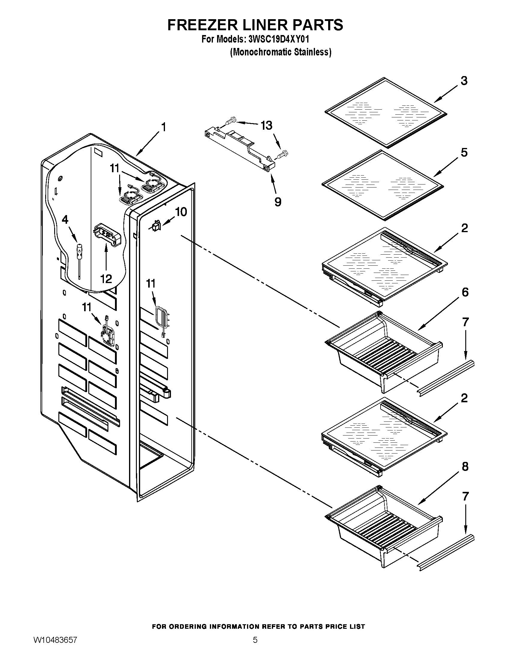 04 - FREEZER LINER PARTS