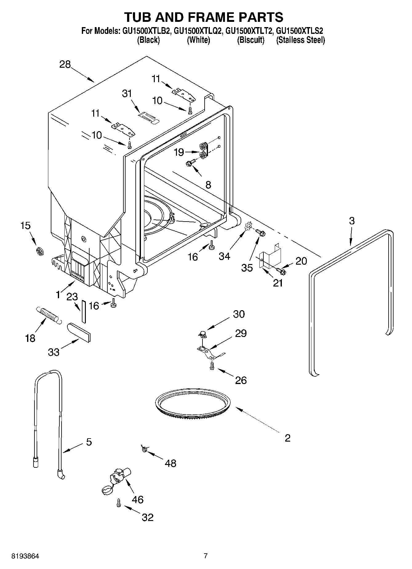 07 - TUB AND FRAME PARTS