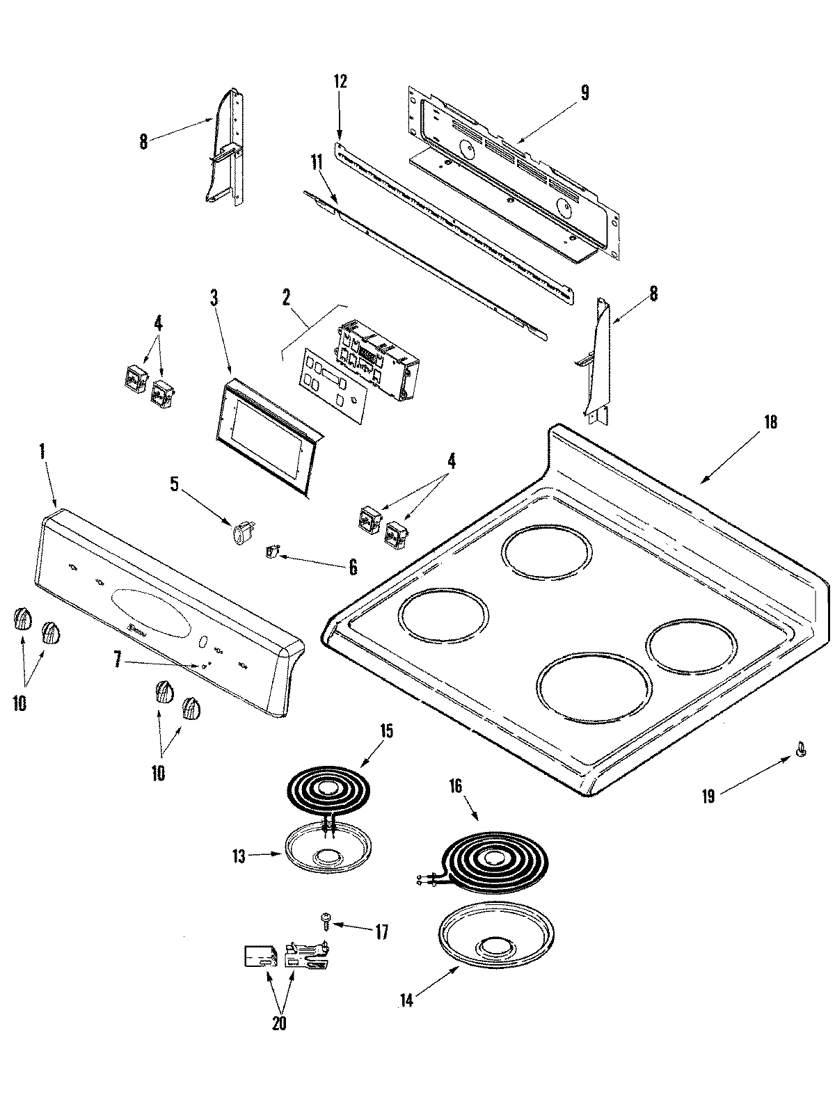 02 - CONTROL PANEL/TOP ASSEMBLY