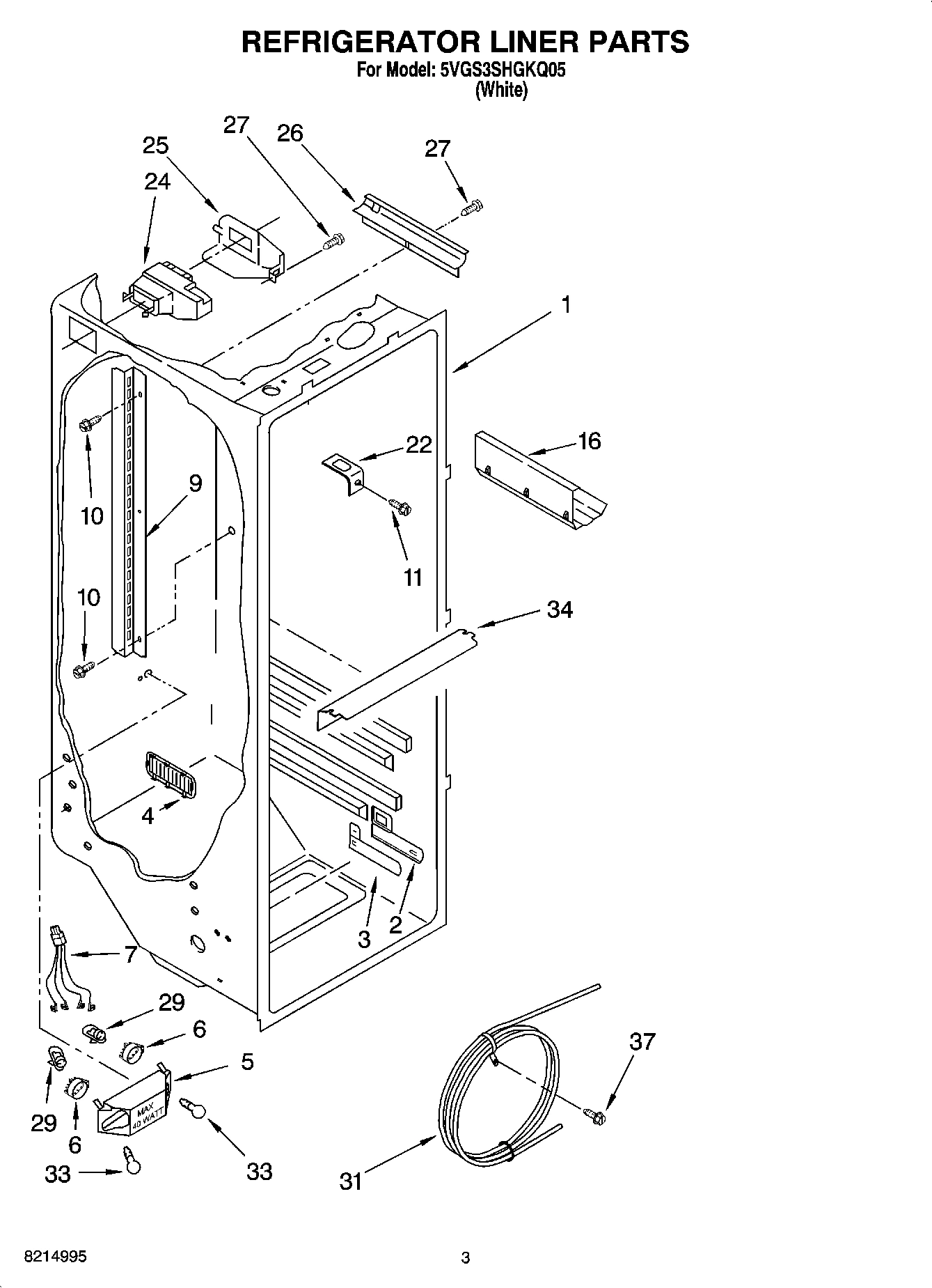 02 - REFRIGERATOR LINER PARTS