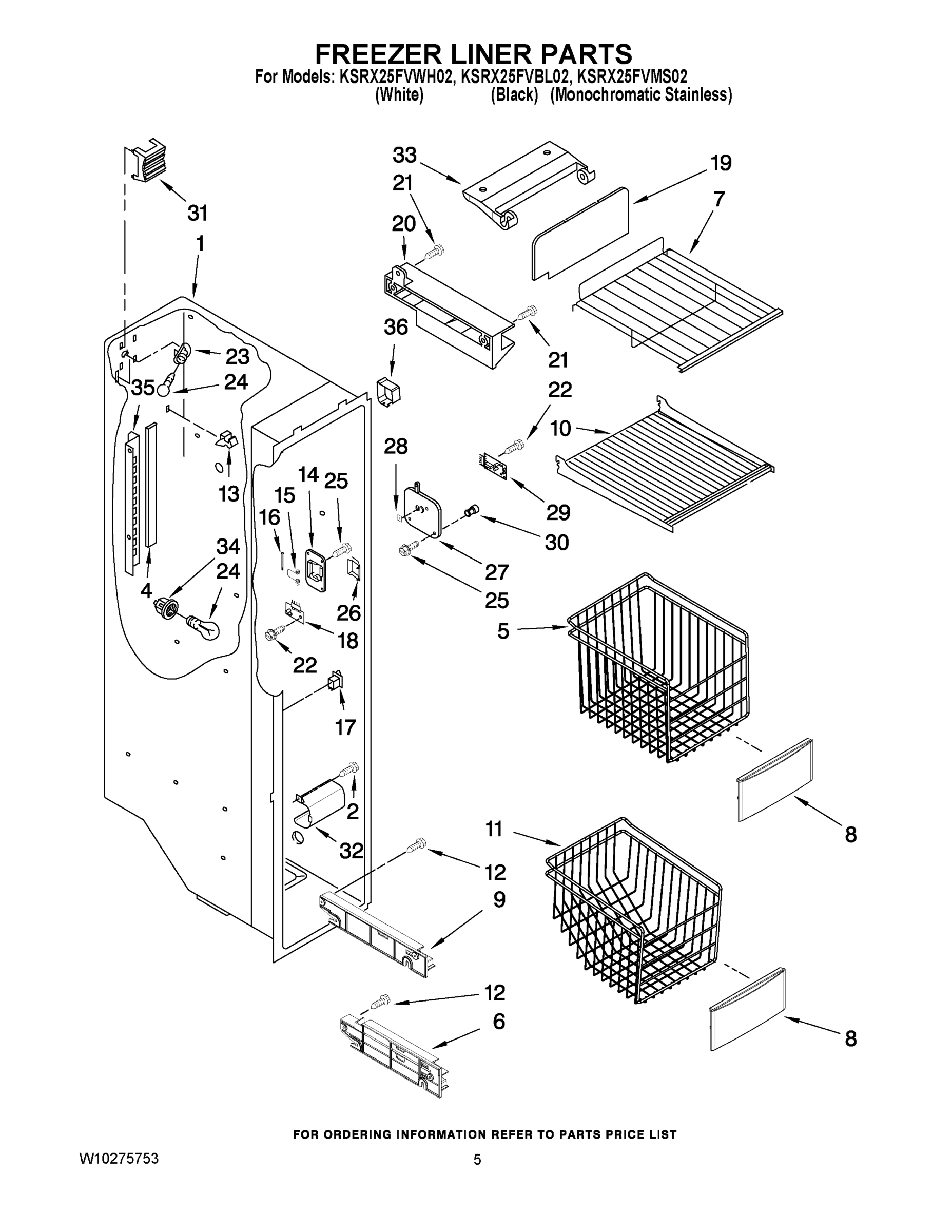 04 - FREEZER LINER PARTS