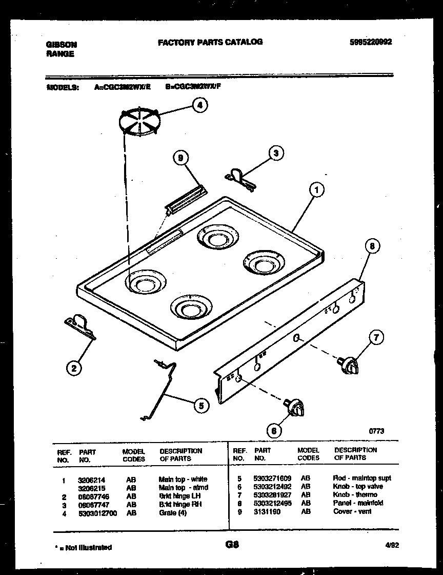 03 - COOKTOP PARTS