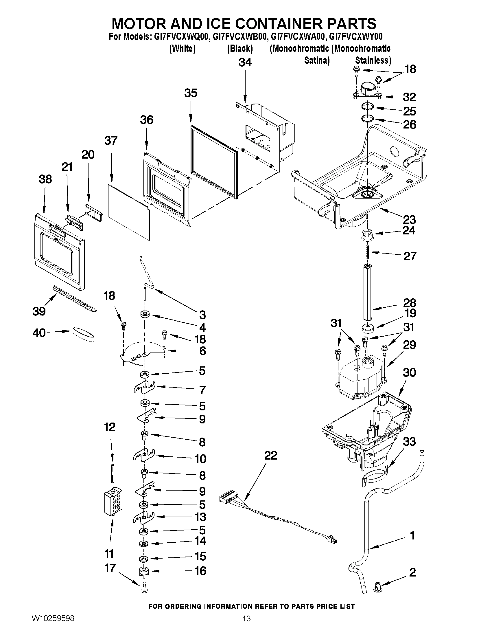07 - MOTOR AND ICE CONTAINER PARTS