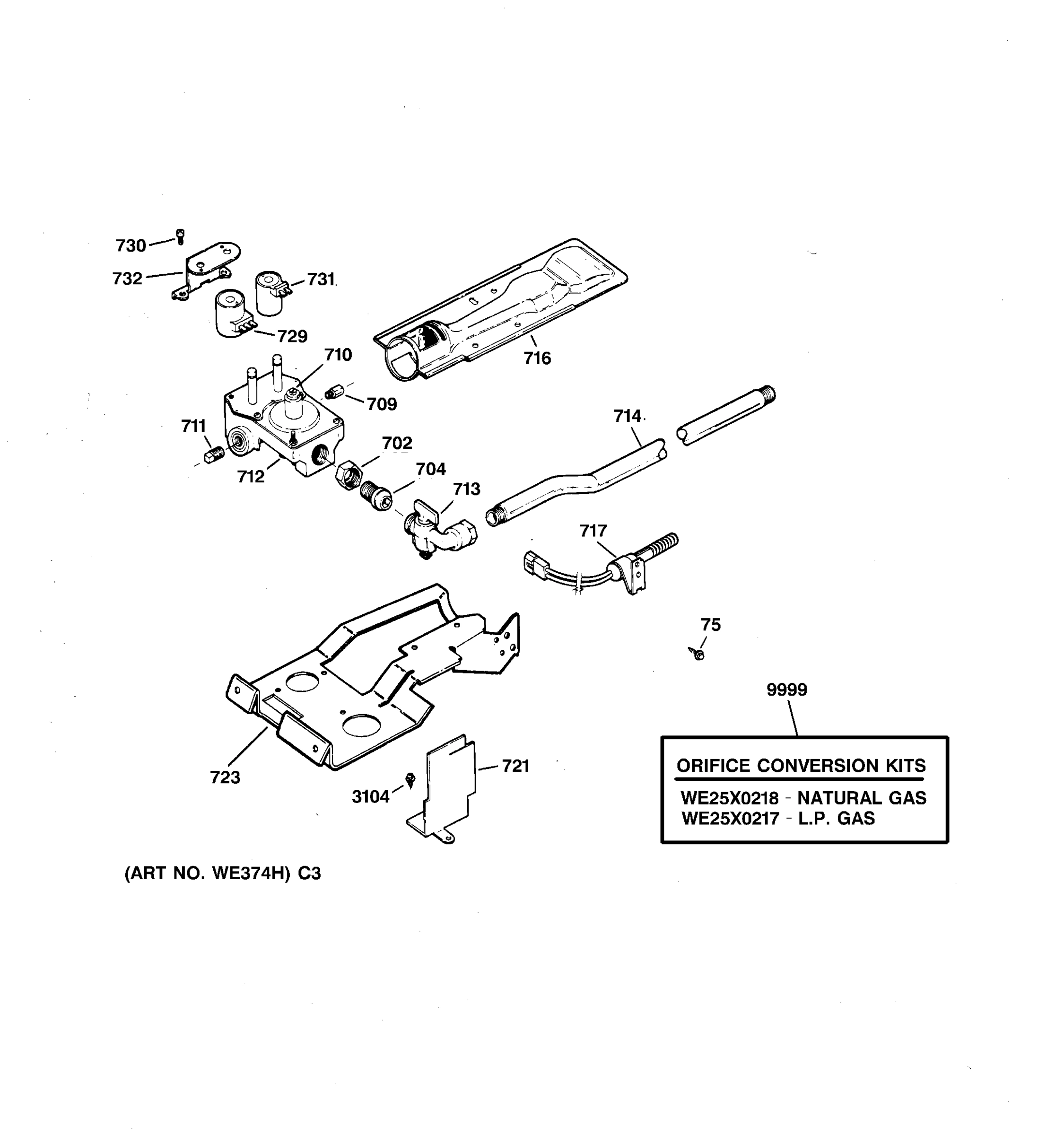 GAS VALVE & BURNER ASSEMBLY