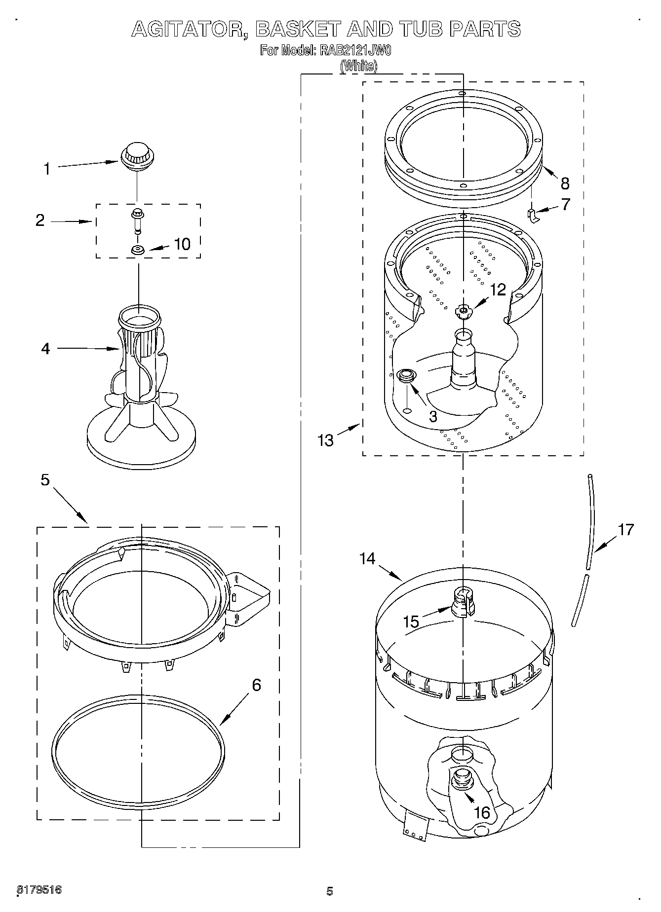 03 - AGITATOR, BASKET AND TUB