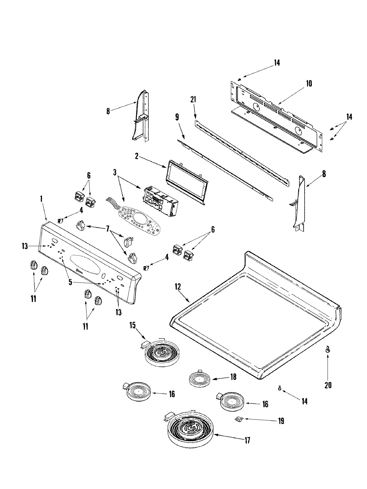 02 - CONTROL PANEL/TOP ASSEMBLY