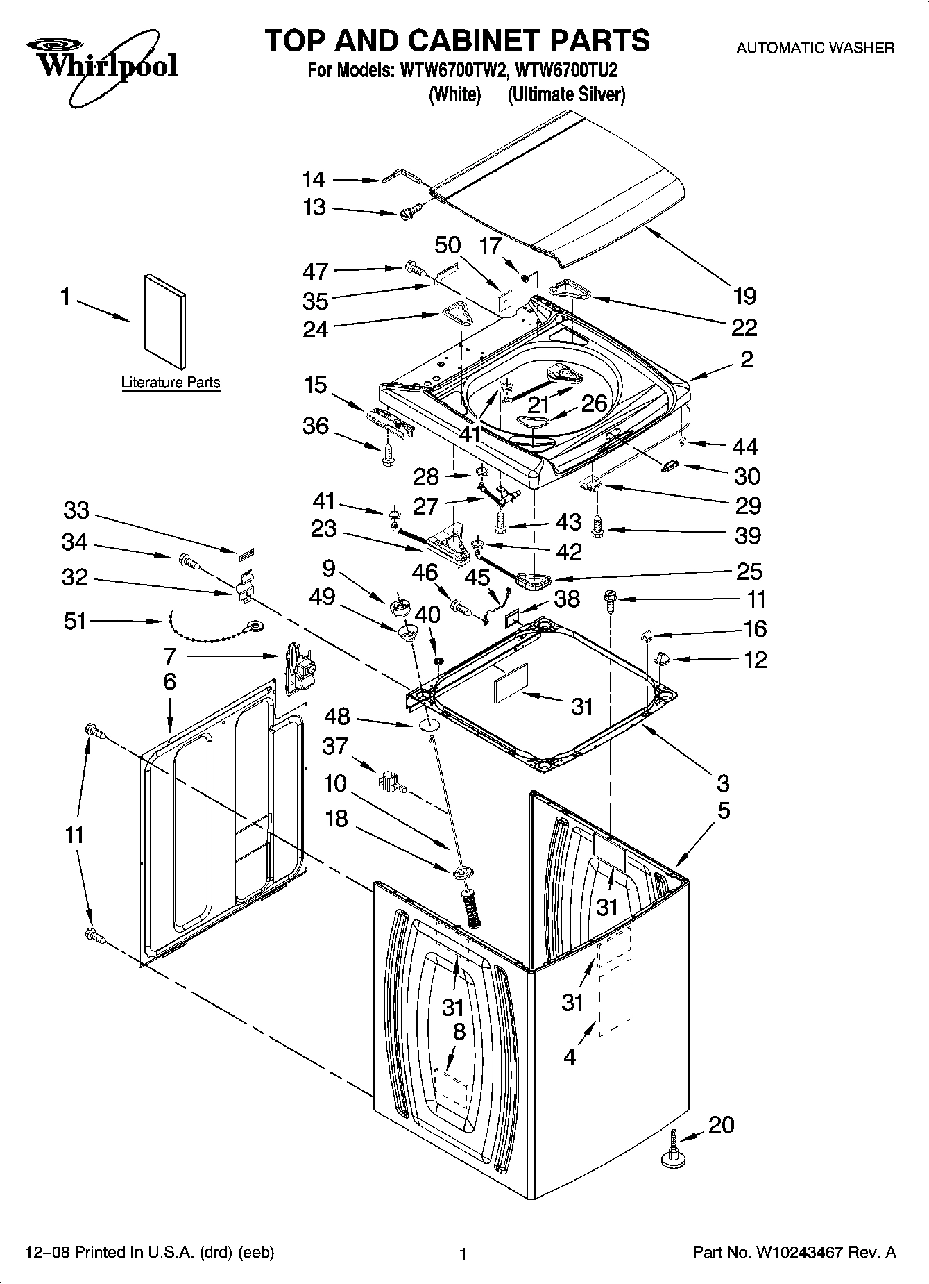 01 - TOP AND CABINET PARTS