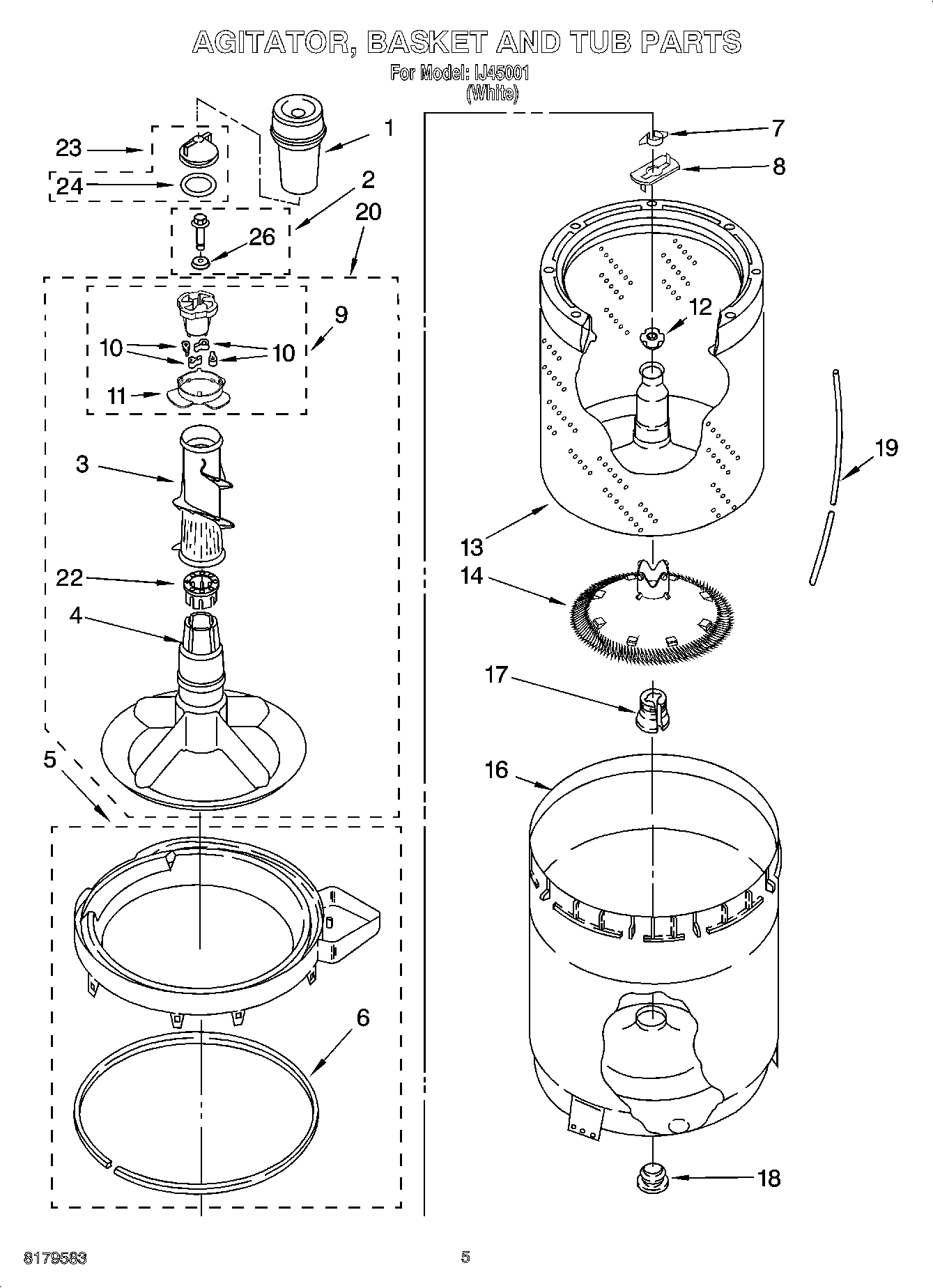 03 - AGITATOR, BASKET AND TUB PARTS
