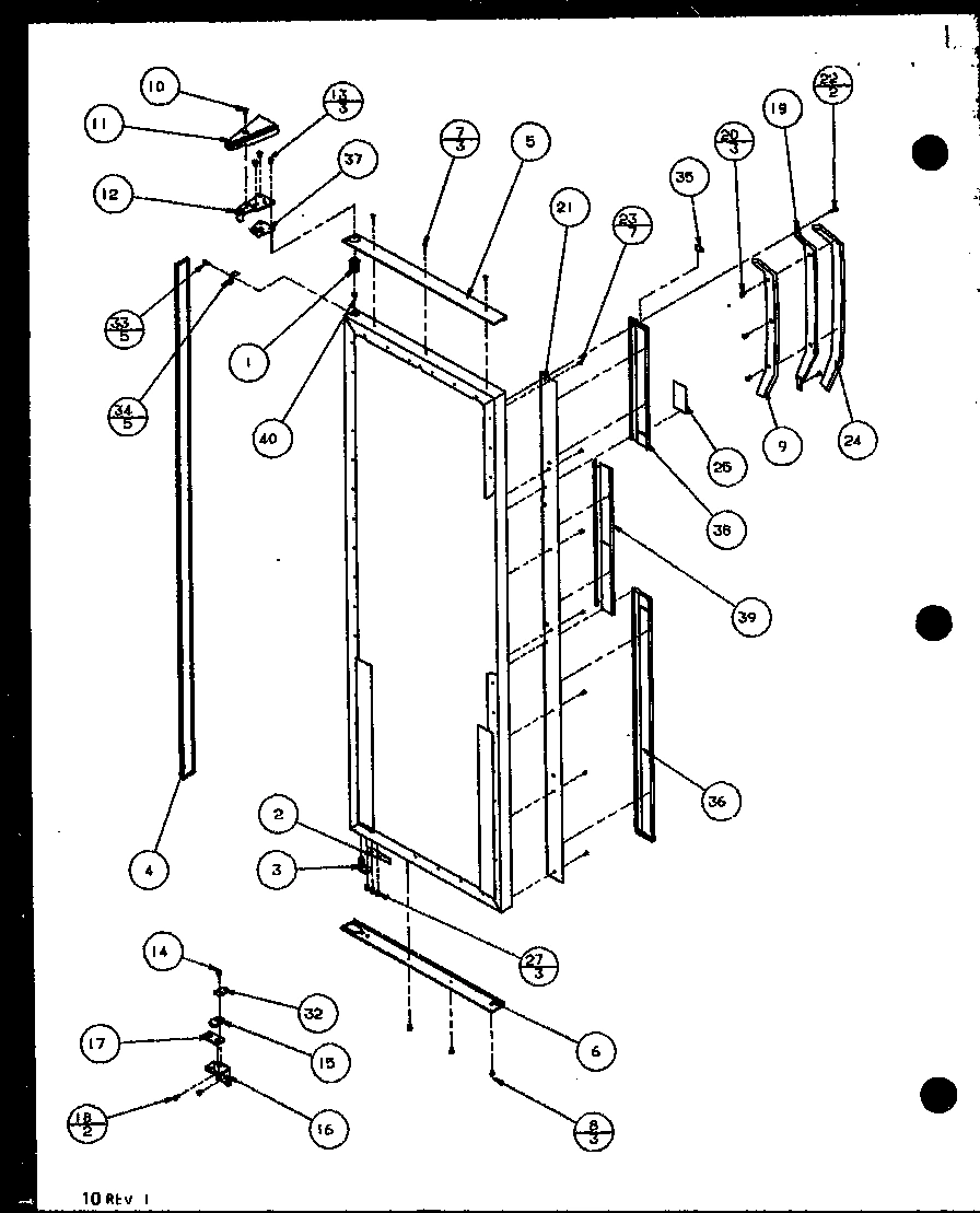 13 - REF DOOR HINGE AND TRIM PARTS