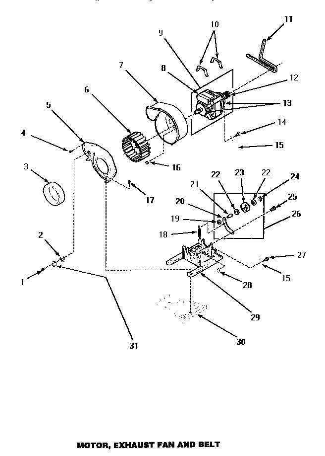 11 - MOTOR, EXHAUST FAN & BELT