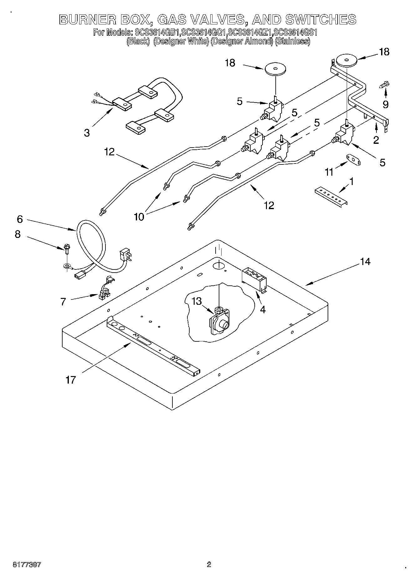 02 - BURNER BOX, GAS VALVES, AND SWITCHES
