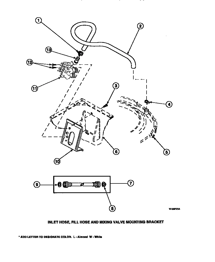 08 - INLET/FILL HOSE & MIXING VLV MTG BRKT