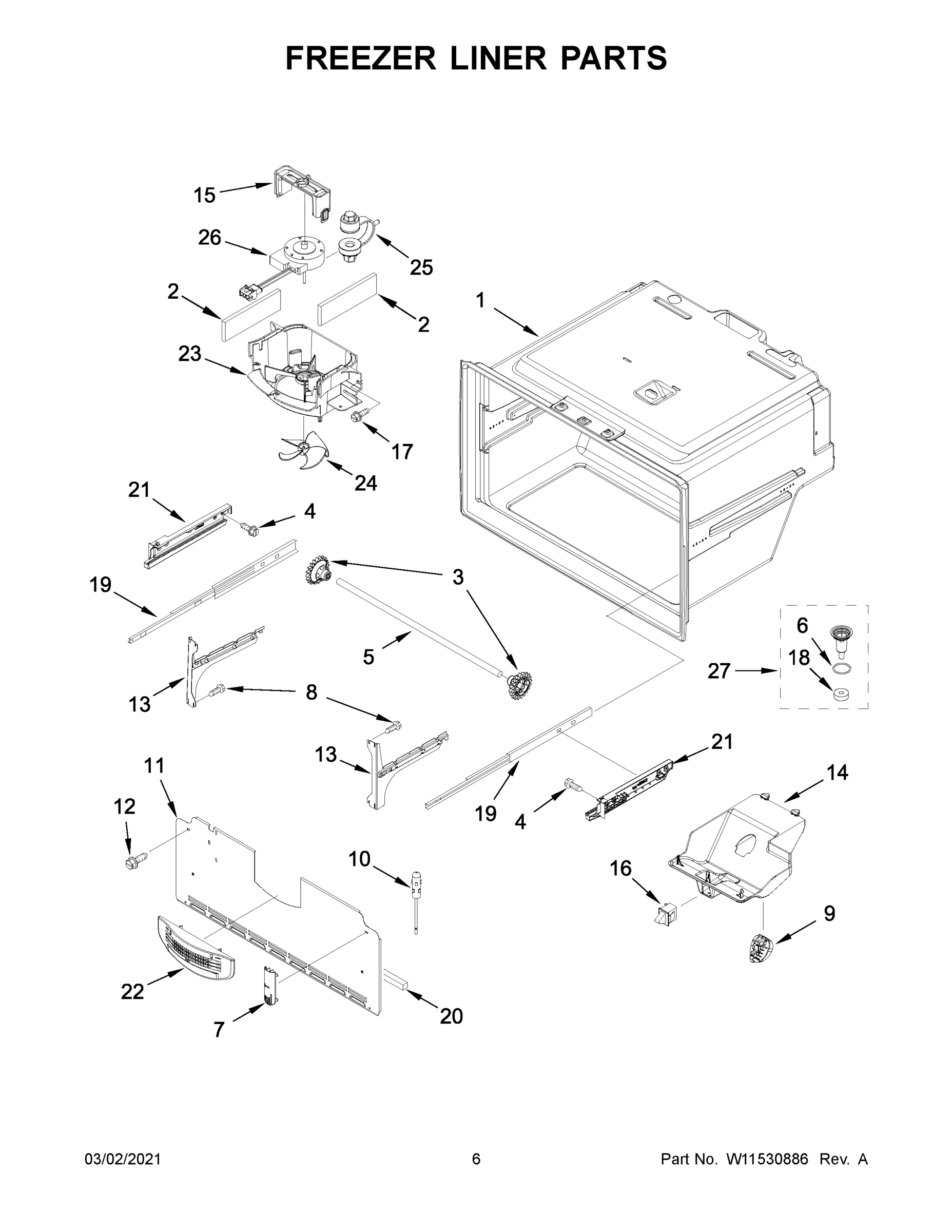 04 - FREEZER LINER PARTS