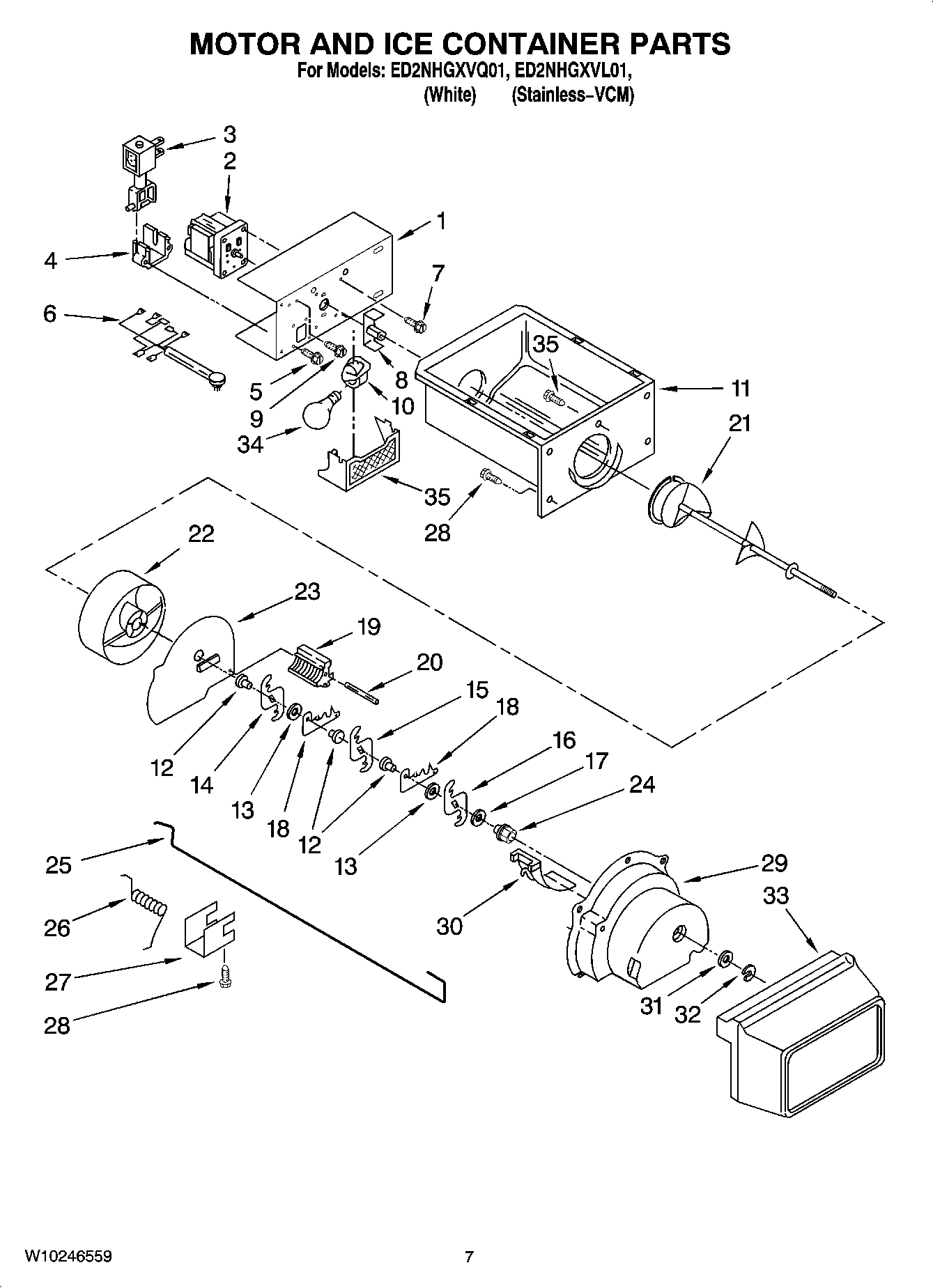 05 - MOTOR AND ICE CONTAINER PARTS