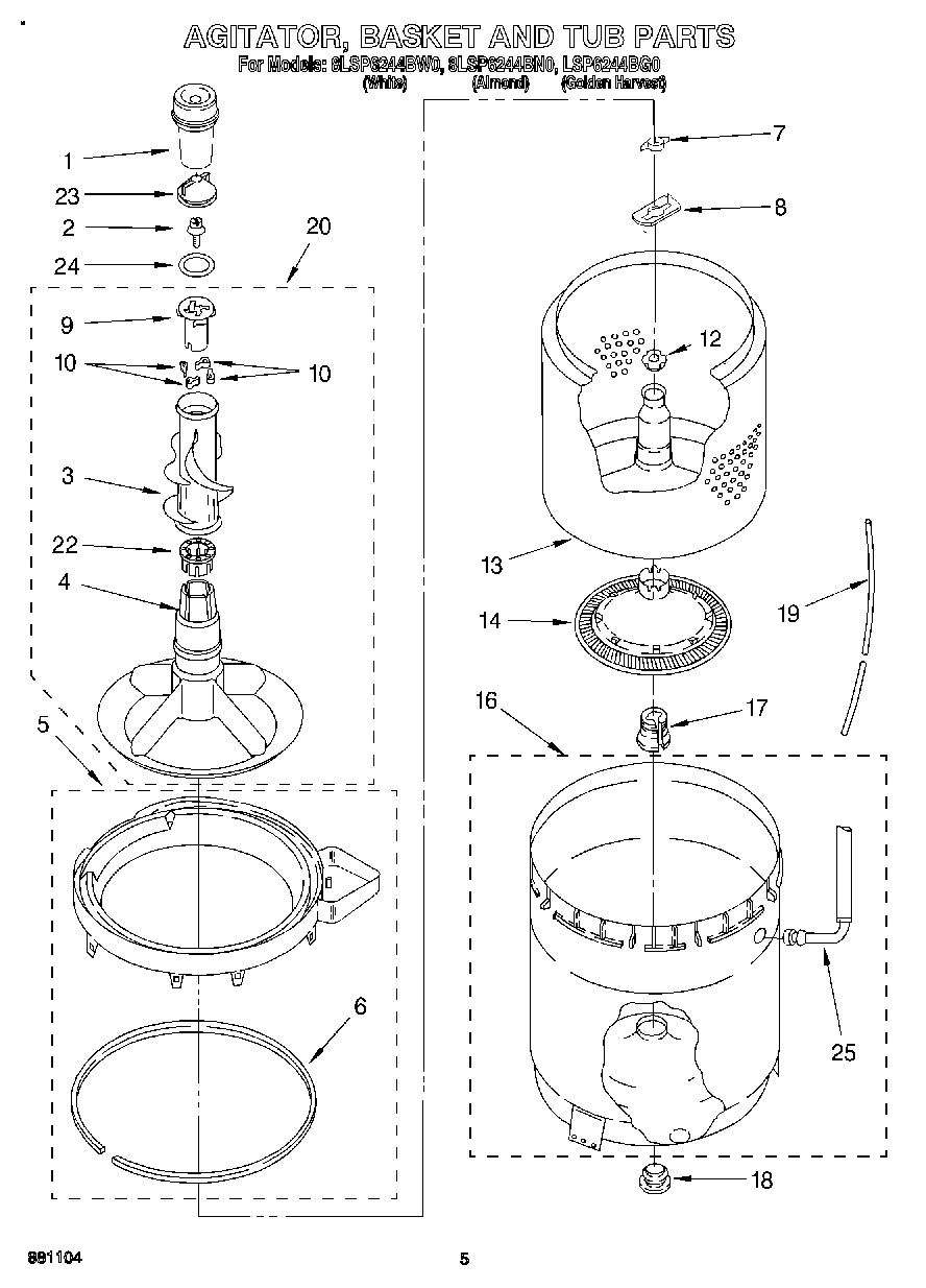 03 - AGITATOR, BASKET AND TUB