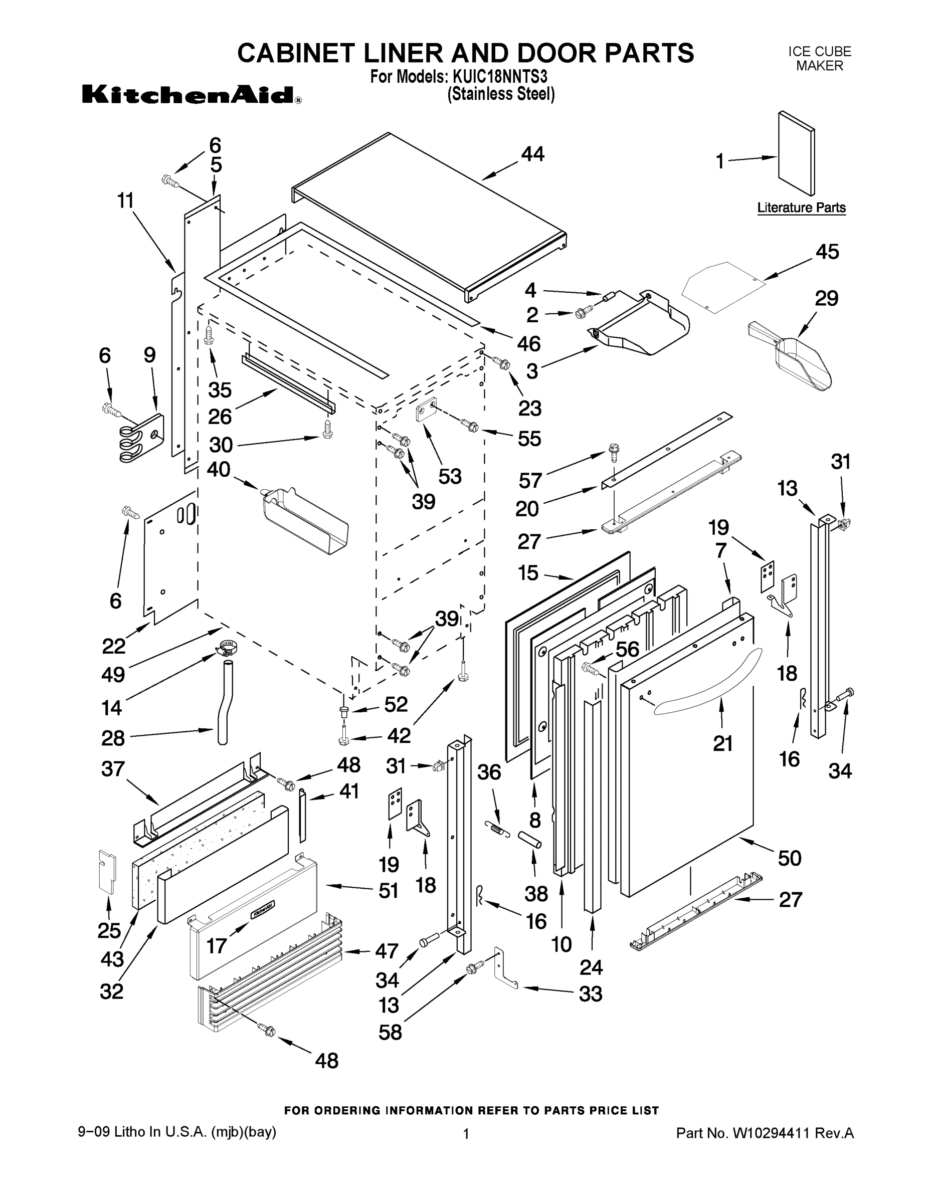 01 - CABINET LINER AND DOOR PARTS
