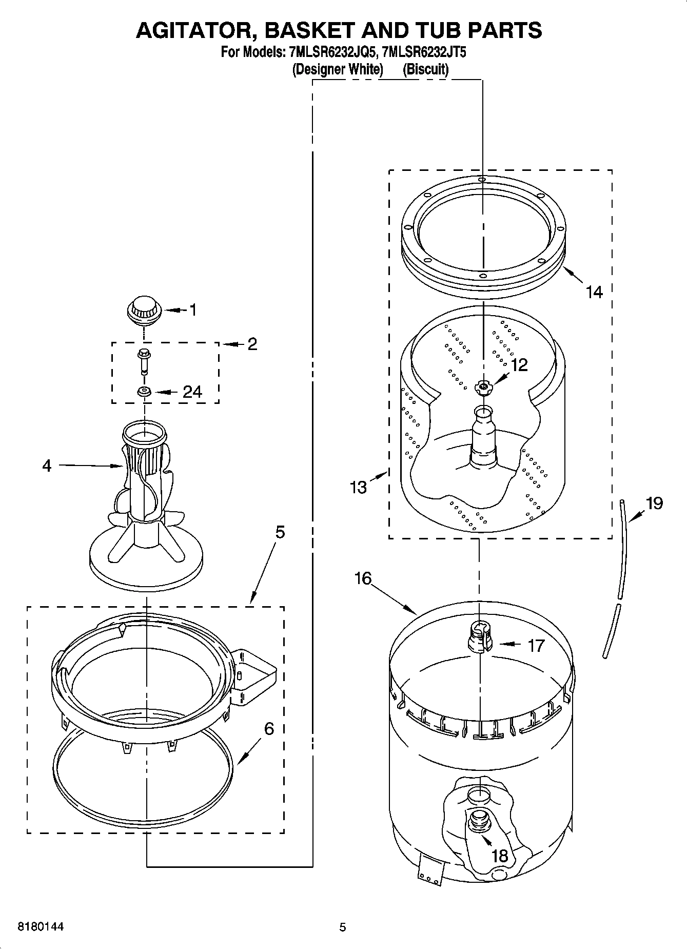 03 - AGITATOR, BASKET AND TUB PARTS