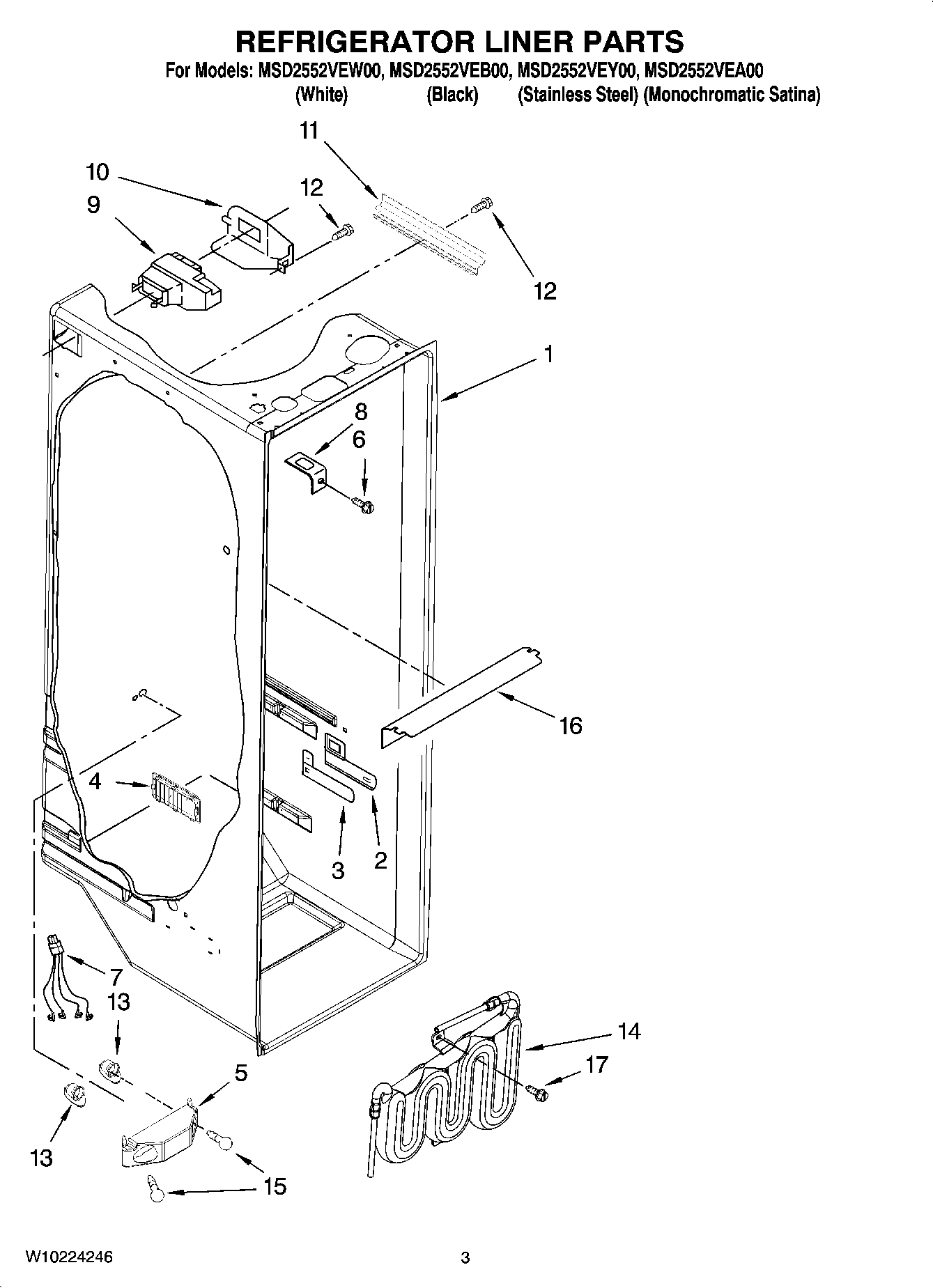 02 - REFRIGERATOR LINER PARTS