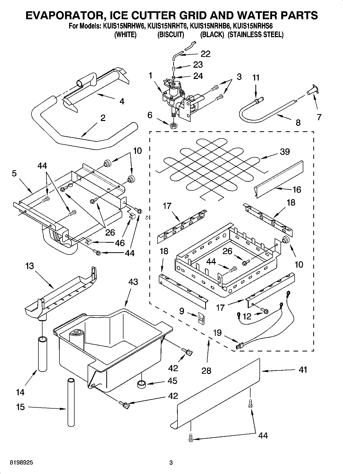 02 - EVAPORATOR ICE CUTTER GRID AND WATER PARTS