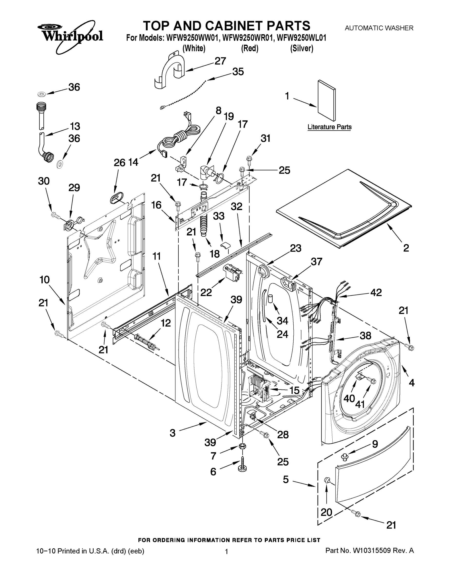 01 - TOP AND CABINET PARTS