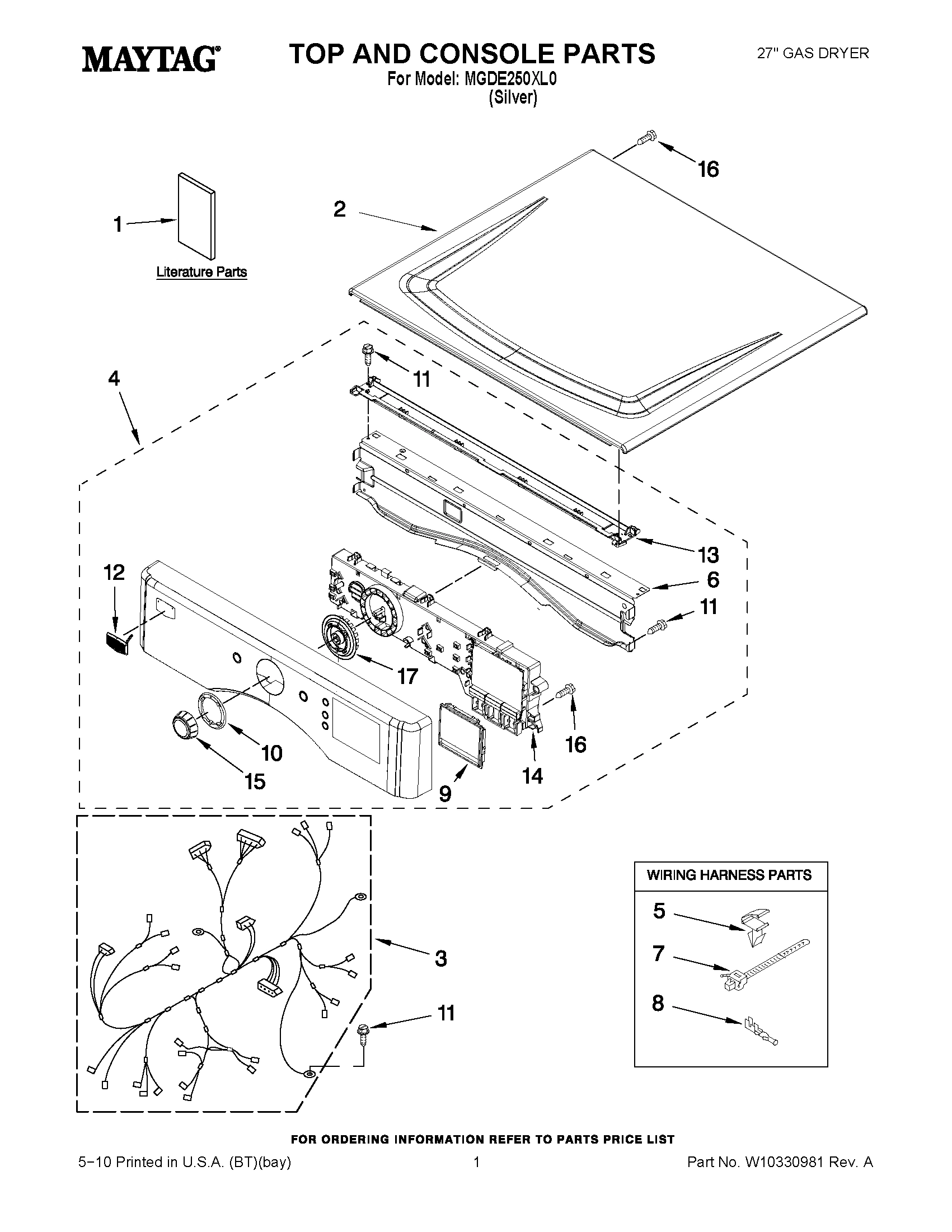 01 - TOP AND CONSOLE PARTS