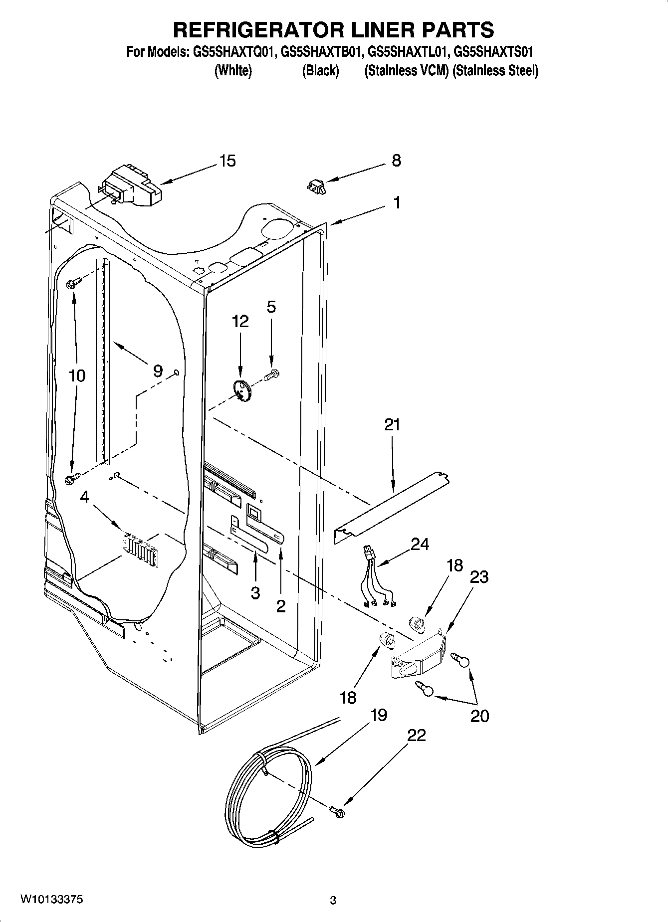 02 - REFRIGERATOR LINER PARTS