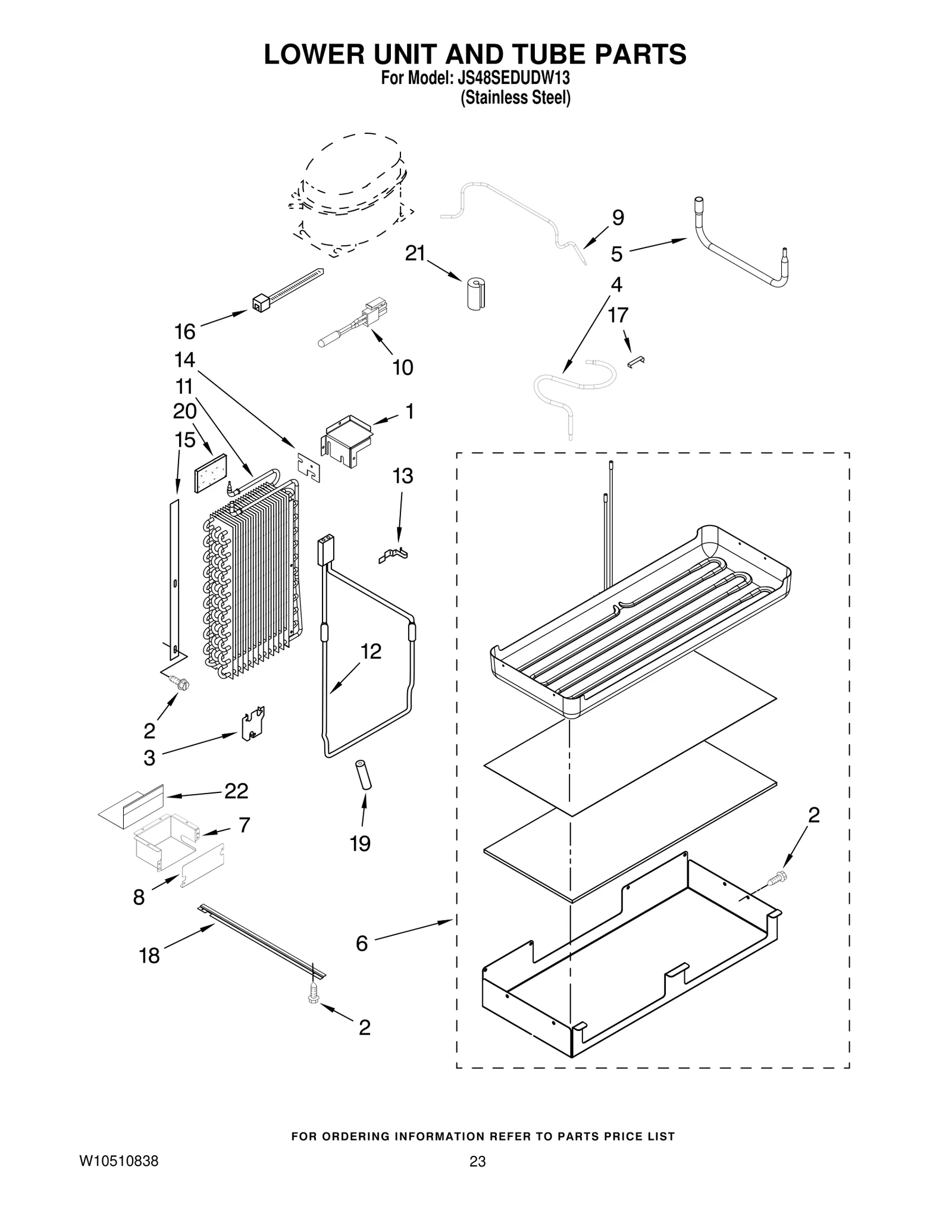 LOWER UNIT AND TUBE PARTS