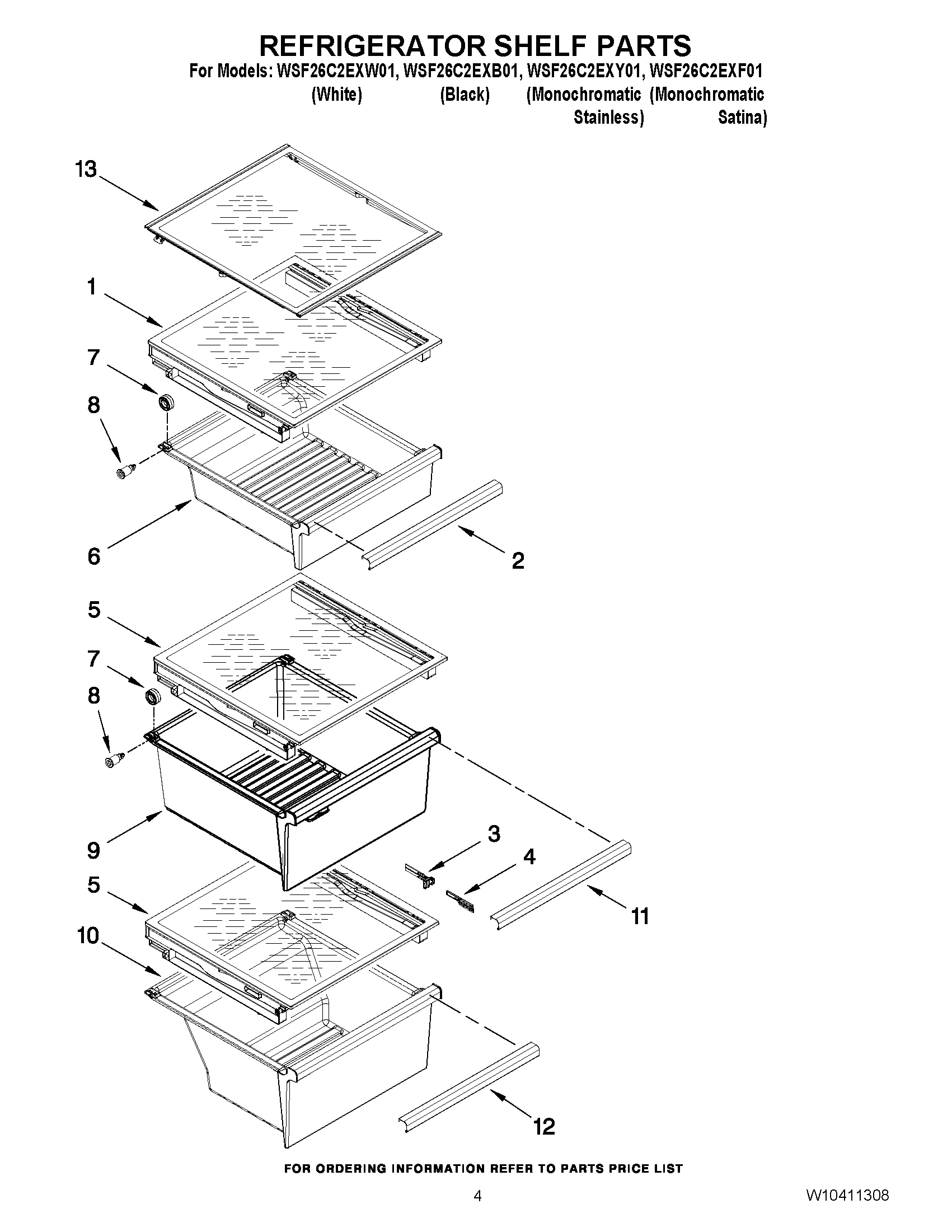 03 - REFRIGERATOR SHELF PARTS