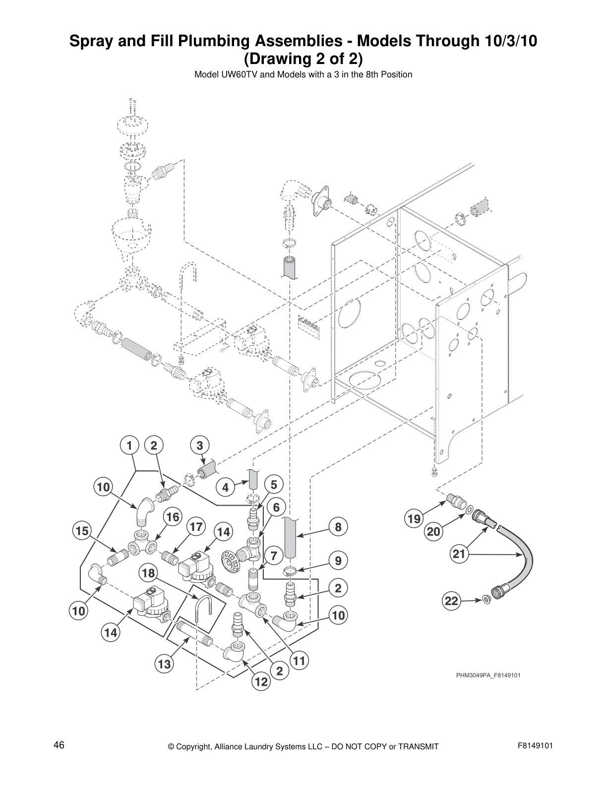 Spray and Fill Plumbing Assemblies - Models Through 10/3/10 
(Drawing 2 of 2)
