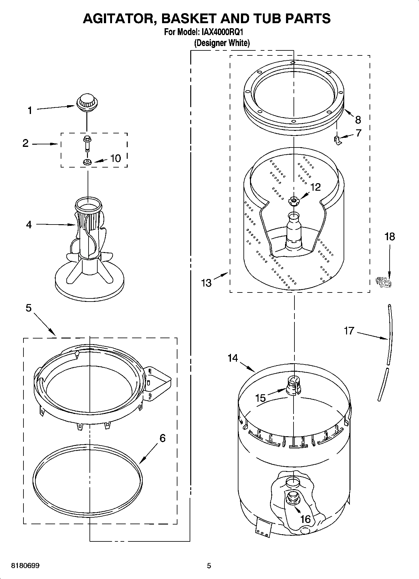 03 - AGITATOR, BASKET AND TUB PARTS