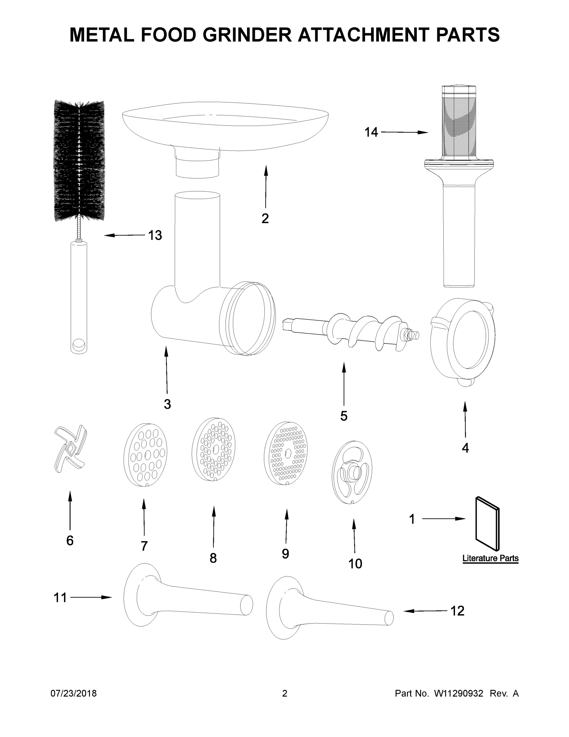 02 - METAL FOOD GRINDER ATTACHMENT PARTS
