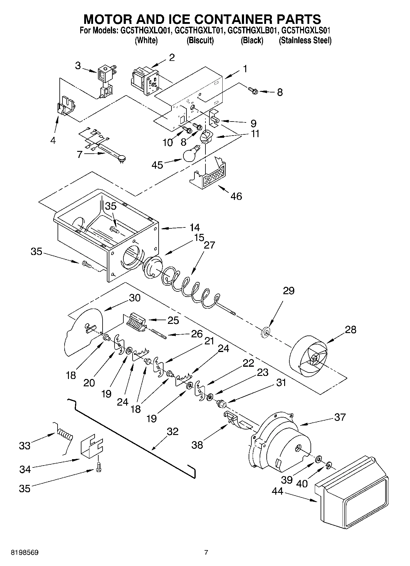 05 - MOTOR AND ICE CONTAINER PARTS