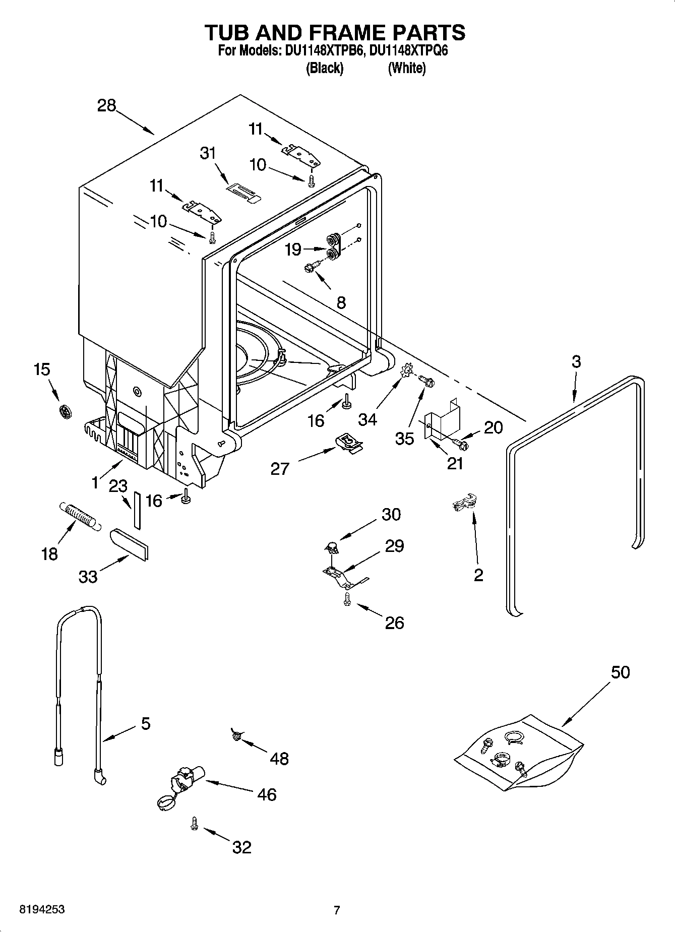 07 - TUB AND FRAME PARTS