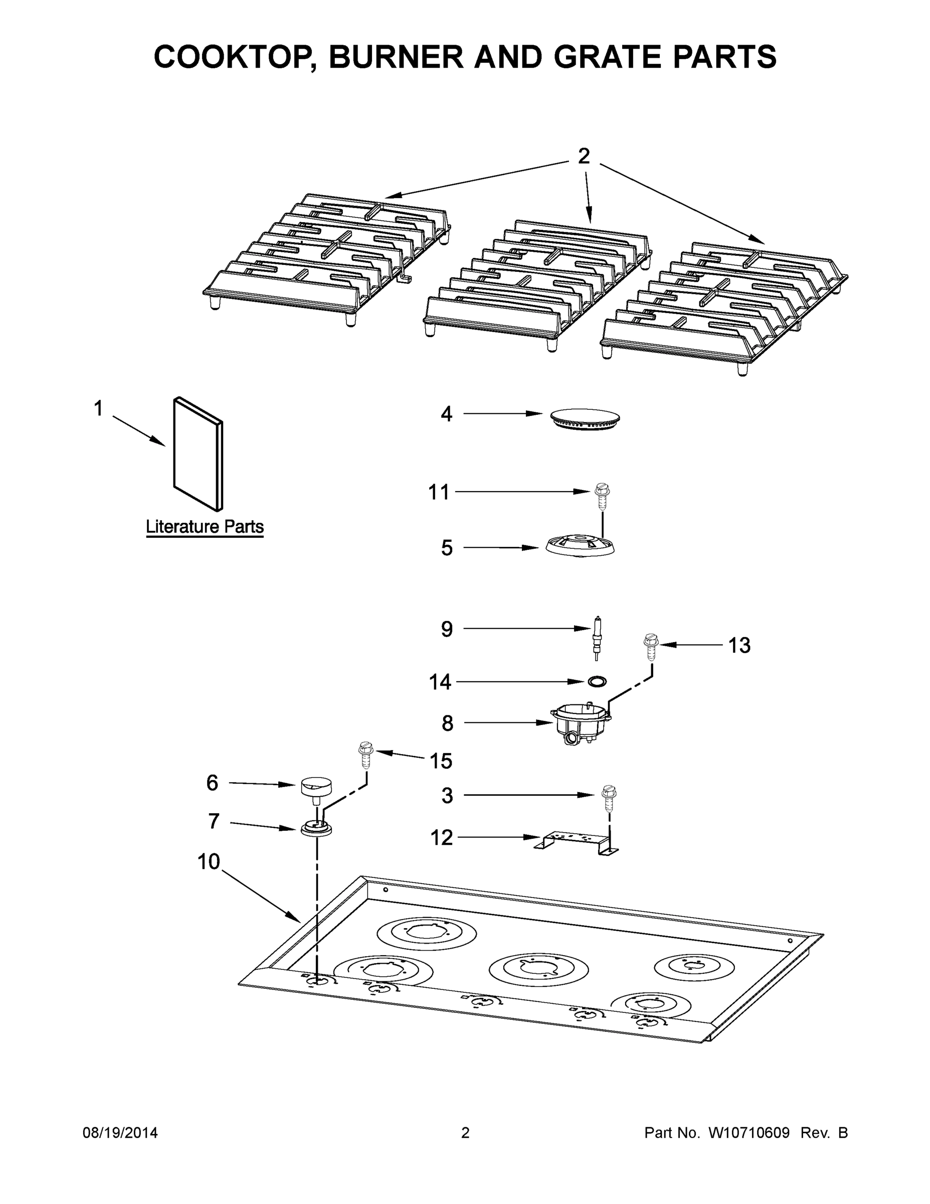 02 - COOKTOP, BURNER AND GRATE PARTS