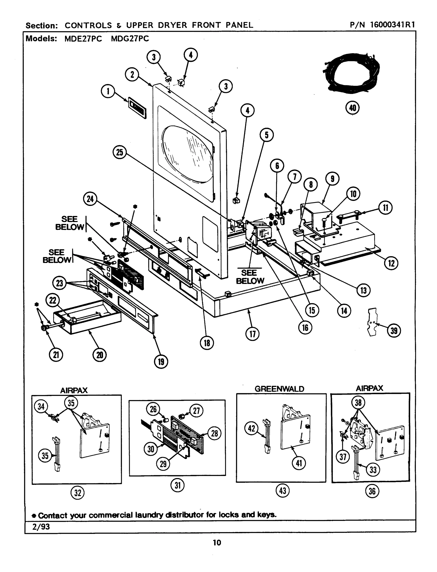 03 - CONTROLS & UPPER DRYER FRONT PANEL