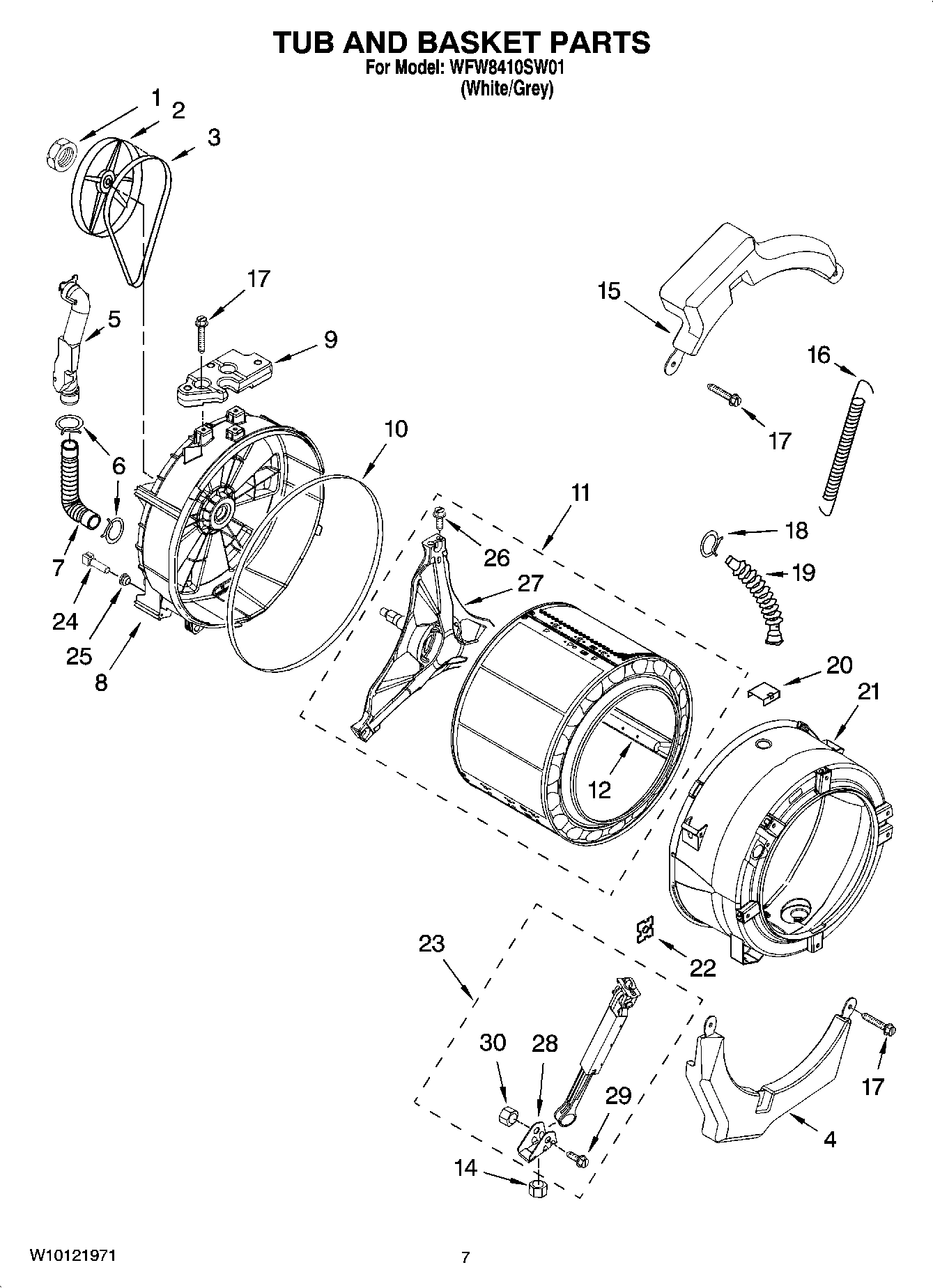 06 - TUB AND BASKET PARTS, OPTIONAL PARTS (NOT INCLUDED)