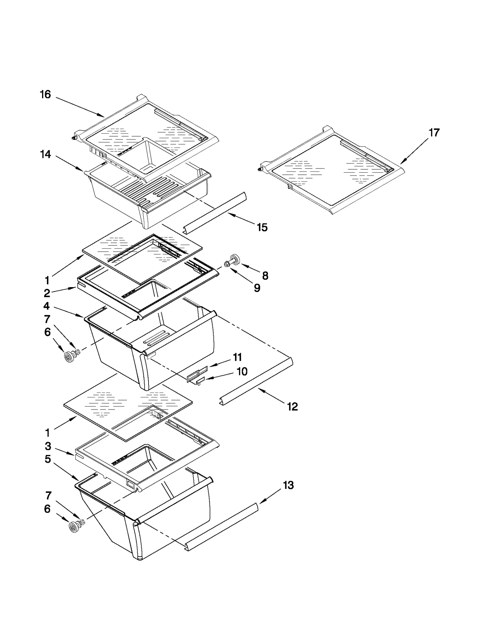 REFRIGERATOR SHELF PARTS