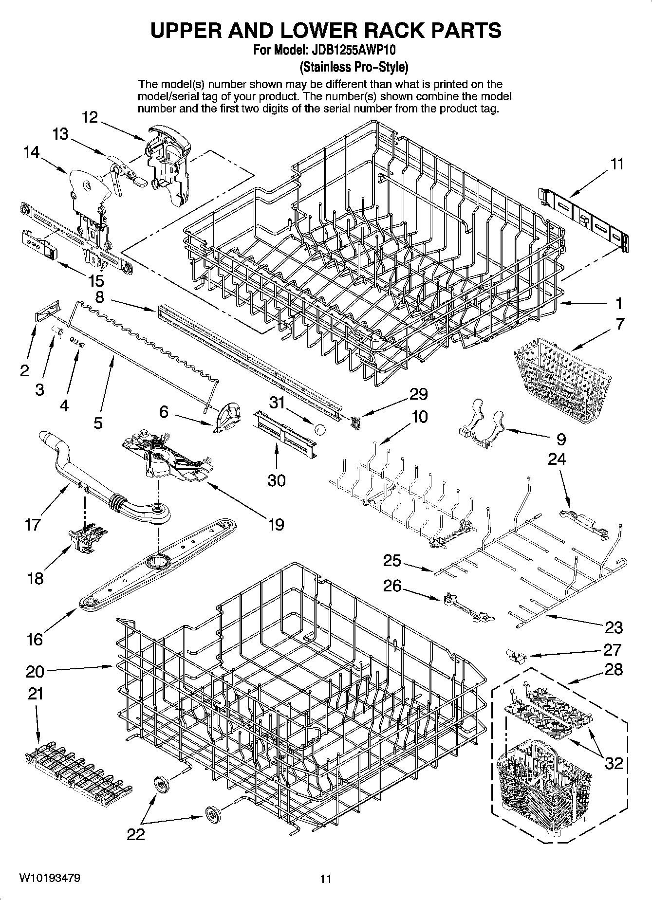 09 - UPPER AND LOWER RACK PARTS