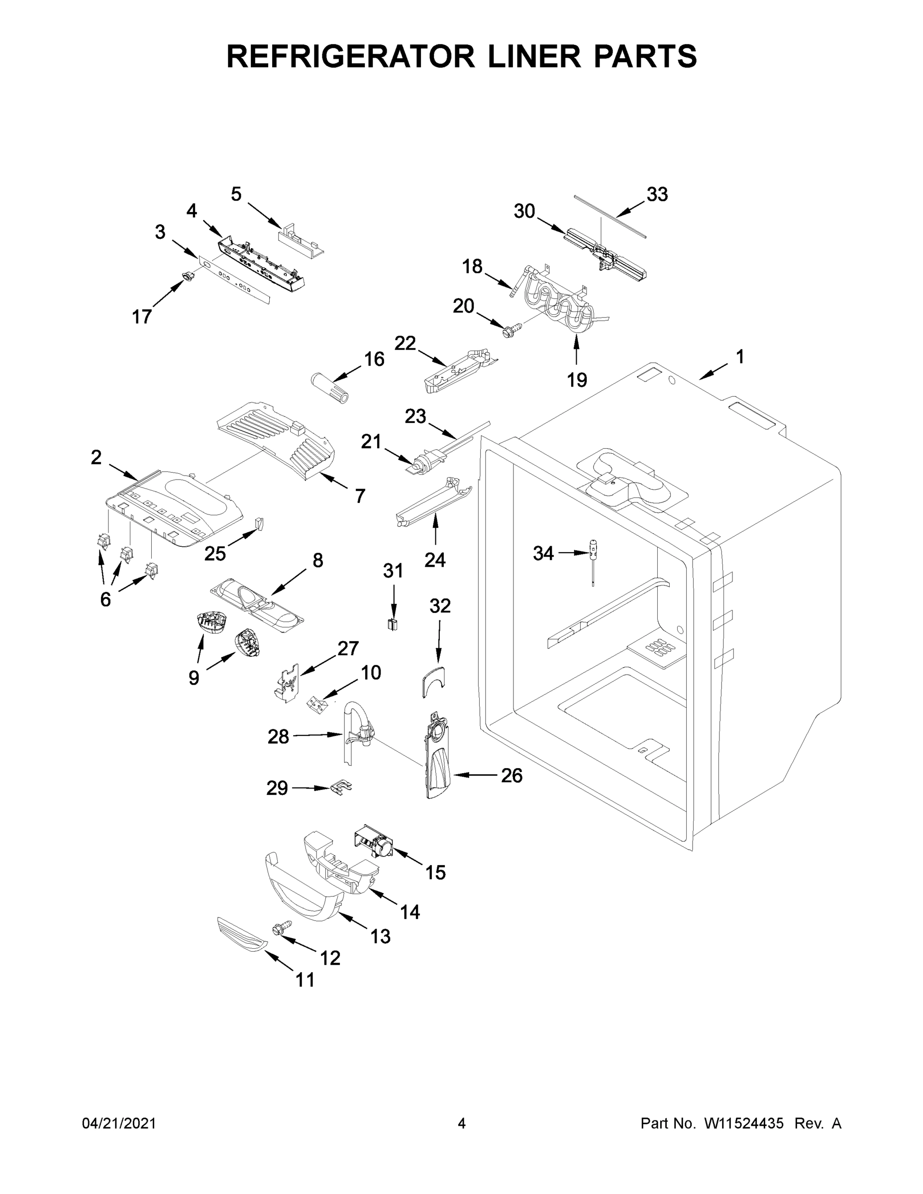 03 - REFRIGERATOR LINER PARTS