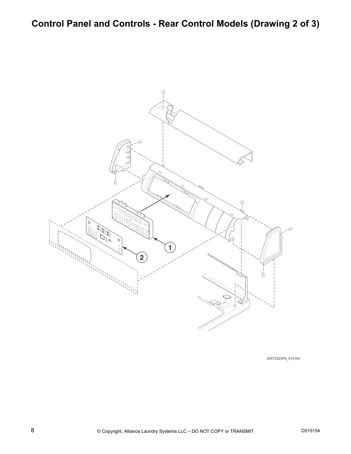 Control Panel and Controls - Rear Control Models (Drawing 2 of 3)