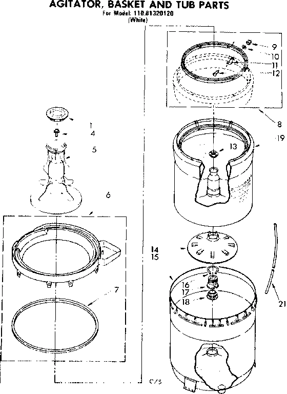 AGITATOR BASKET AND TUB PARTS