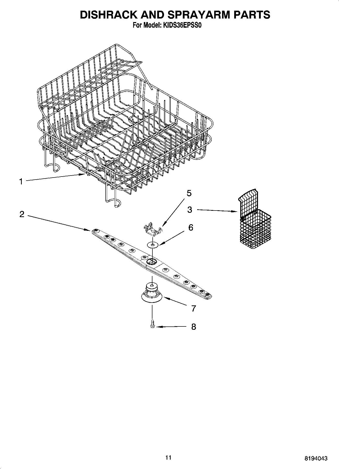 07 - DISHRACK AND SPRAYARM PARTS, OPTIONAL PARTS (NOT INCLUDED)