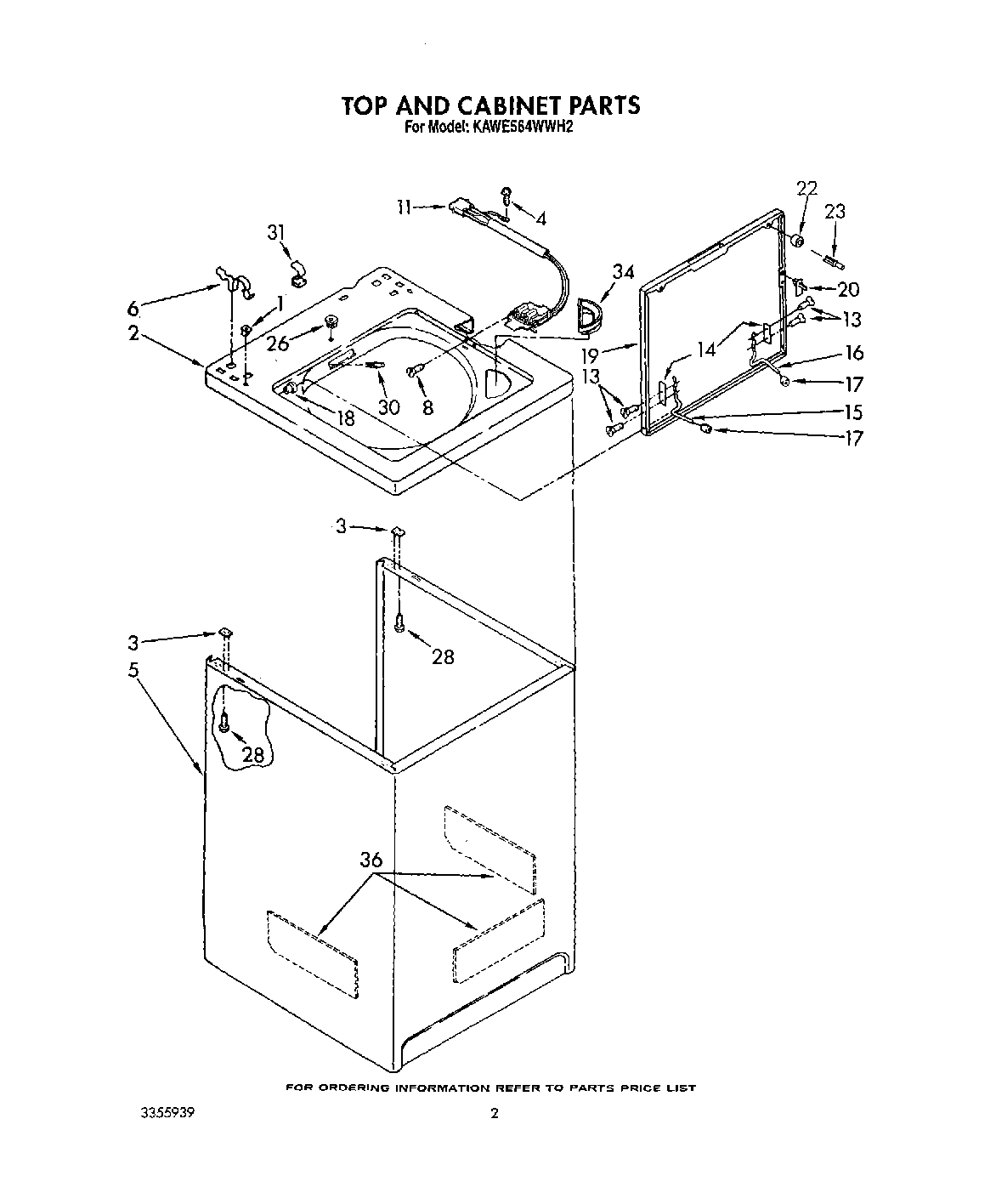 02 - TOP AND CABINET, LIT/OPTIONAL